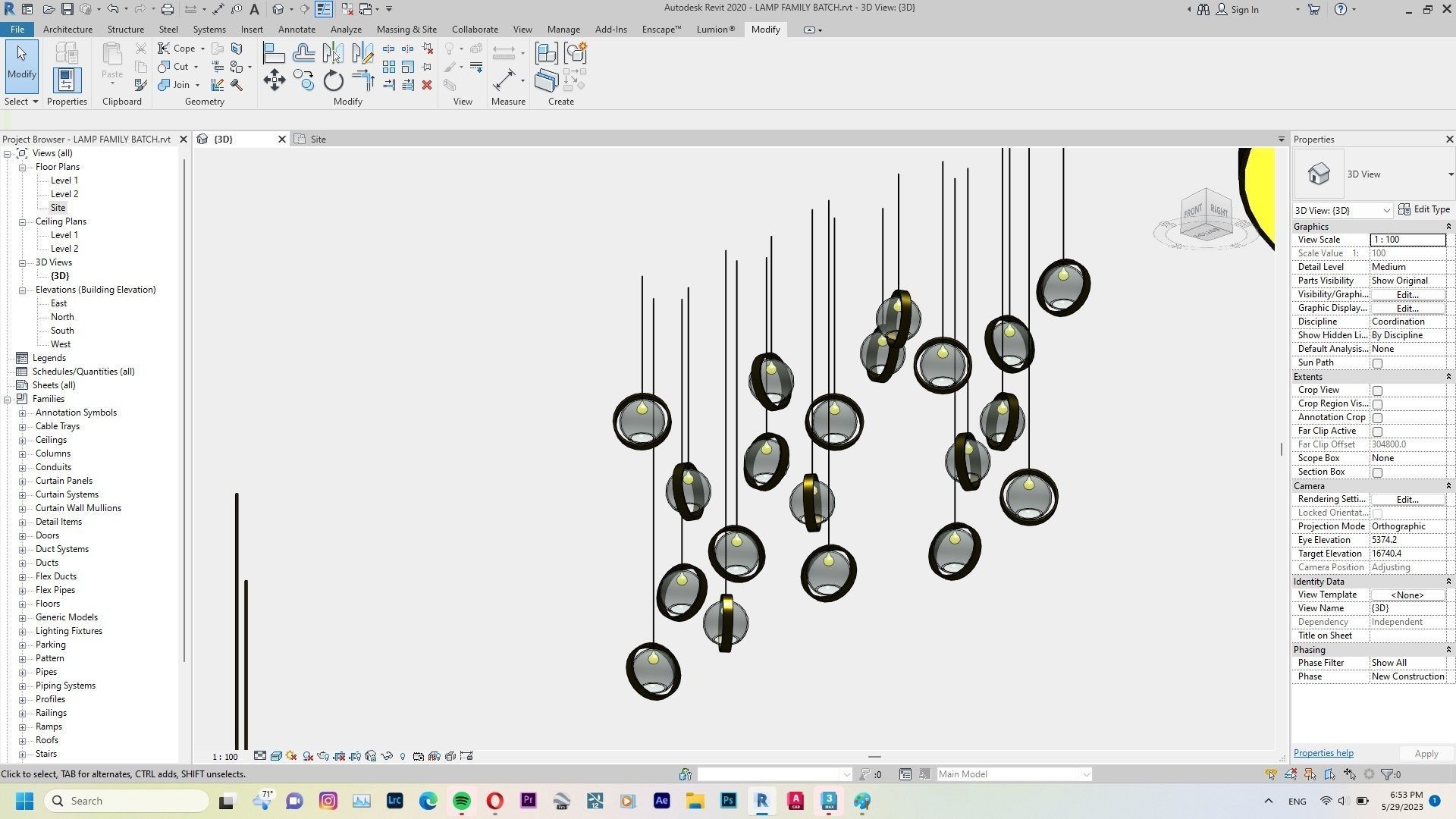 Lamp - Case - Hanging - Chandelier - Revit Family Interior 3D model_32