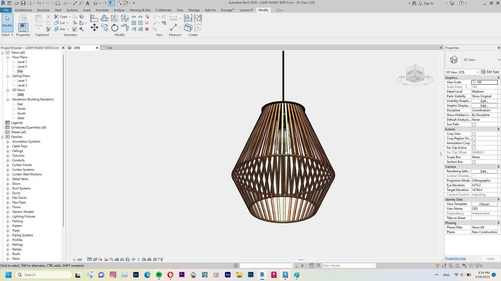 Lamp - Case - Hanging - Chandelier - Revit Family Interior 3D model_36