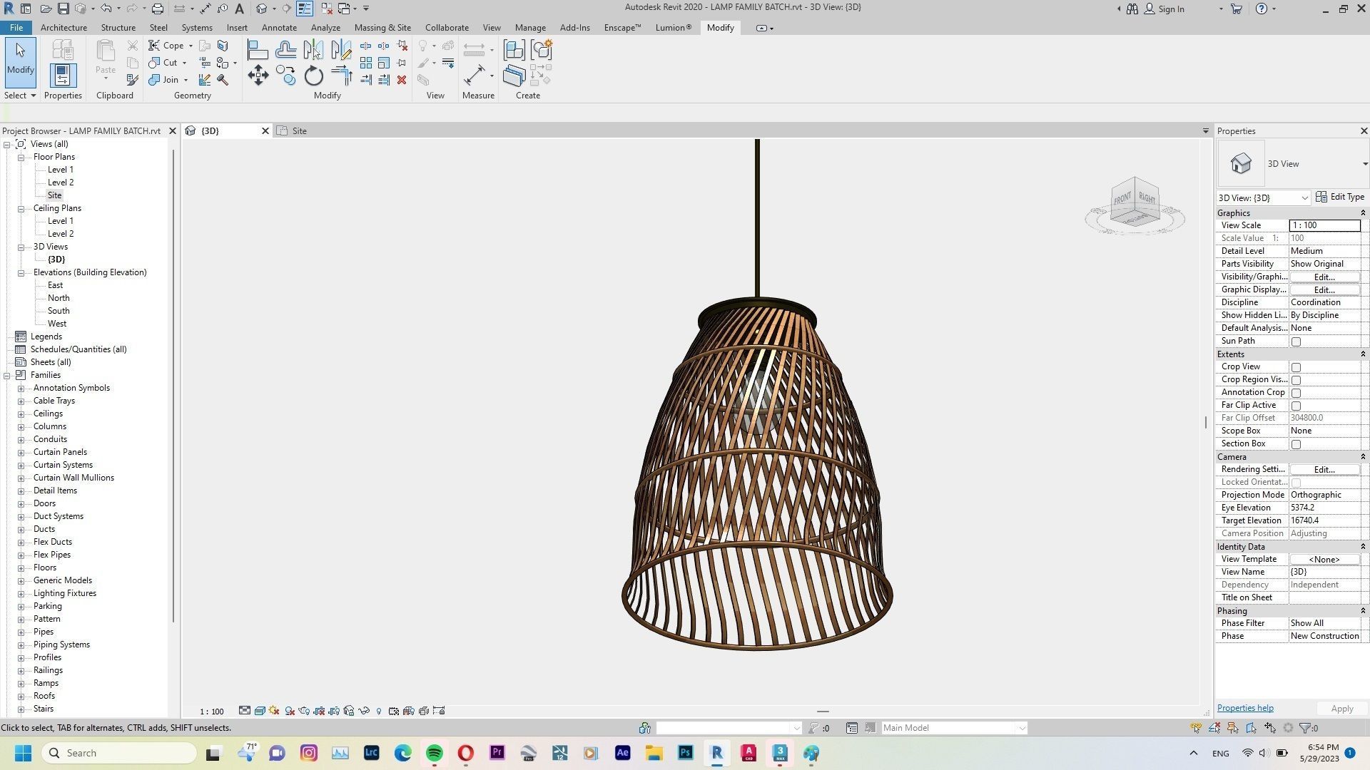Lamp - Case - Hanging - Chandelier - Revit Family Interior 3D model_37