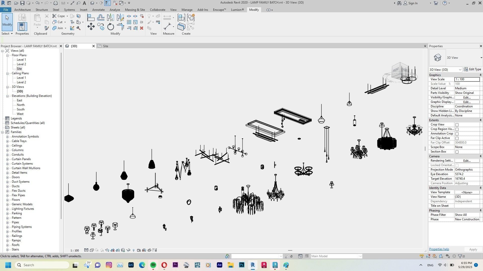 Lamp - Case - Hanging - Chandelier - Revit Family Interior 3D model_38