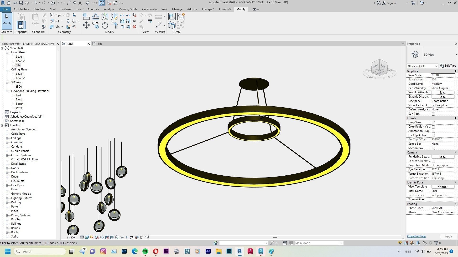 Lamp - Case - Hanging - Chandelier - Revit Family Interior 3D model_33