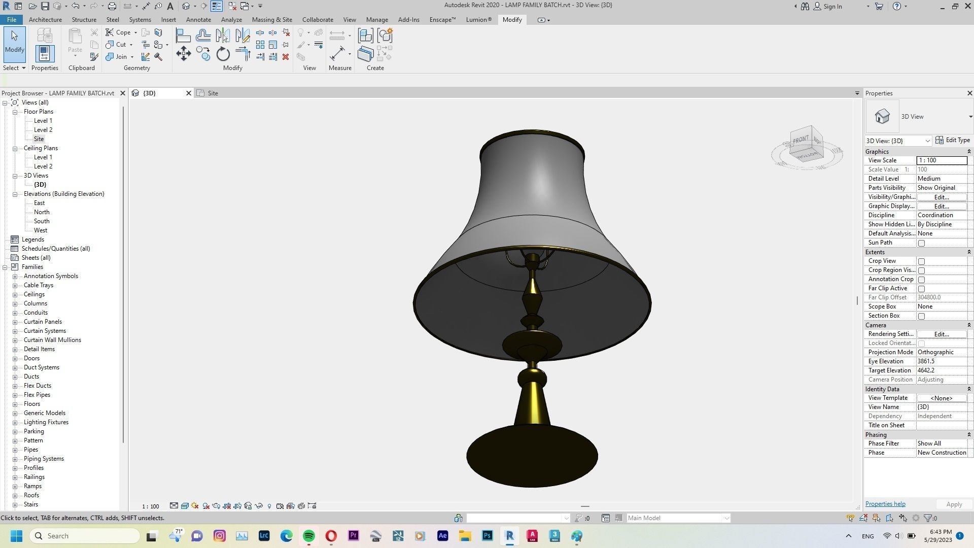 Lamp - Case - Hanging - Chandelier - Revit Family Interior 3D model_7