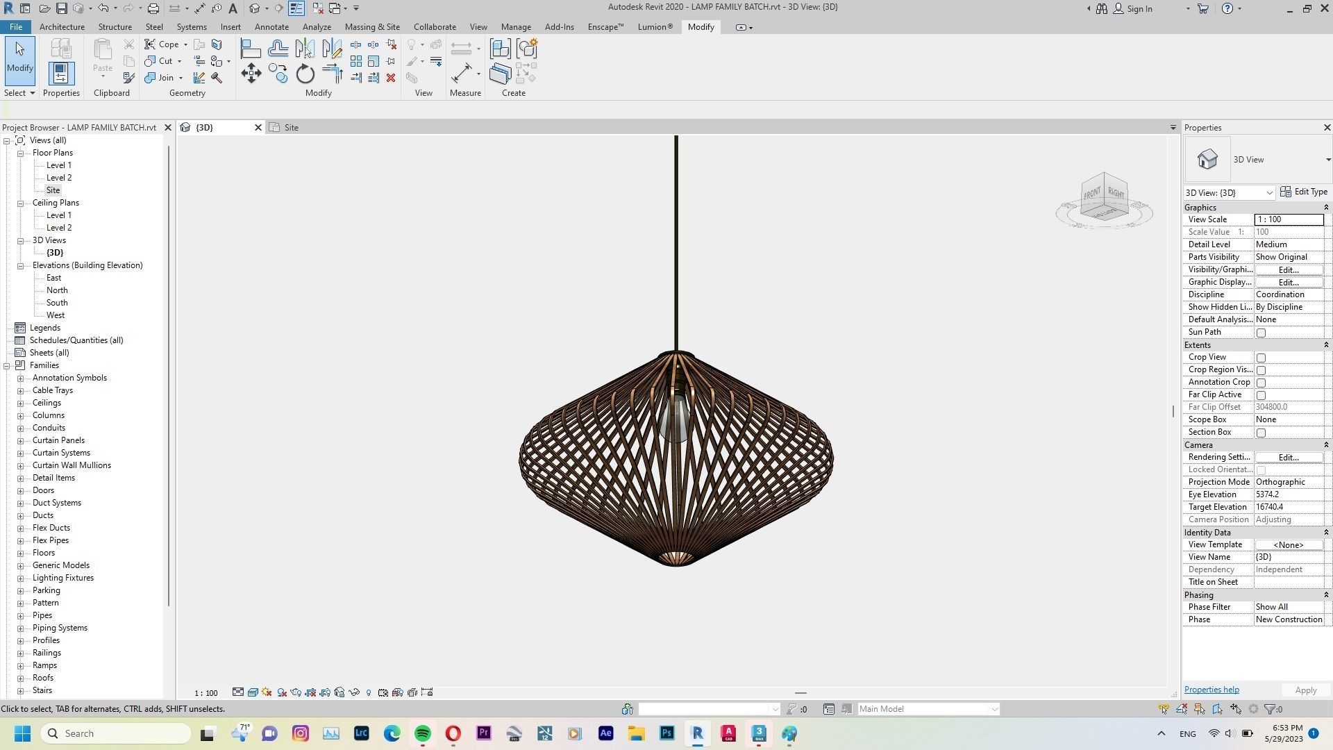 Lamp - Case - Hanging - Chandelier - Revit Family Interior 3D model_34