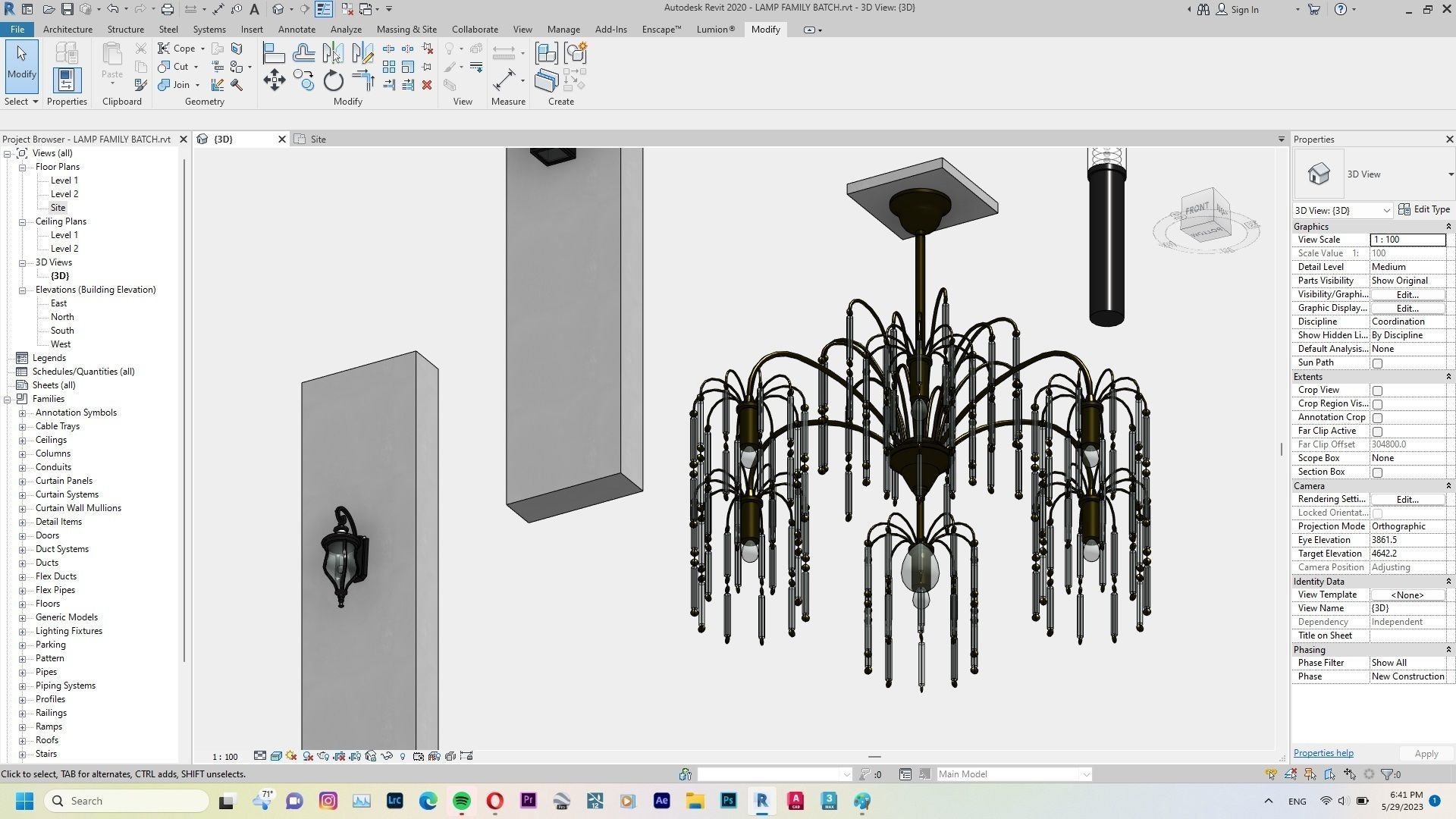 Lamp - Case - Hanging - Chandelier - Revit Family Interior 3D model_4