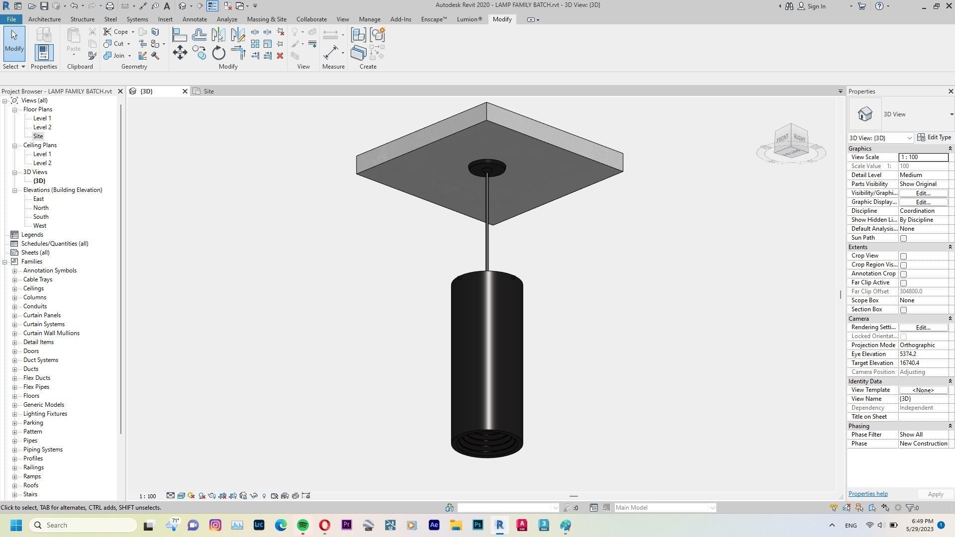 Lamp - Case - Hanging - Chandelier - Revit Family Interior 3D model_20