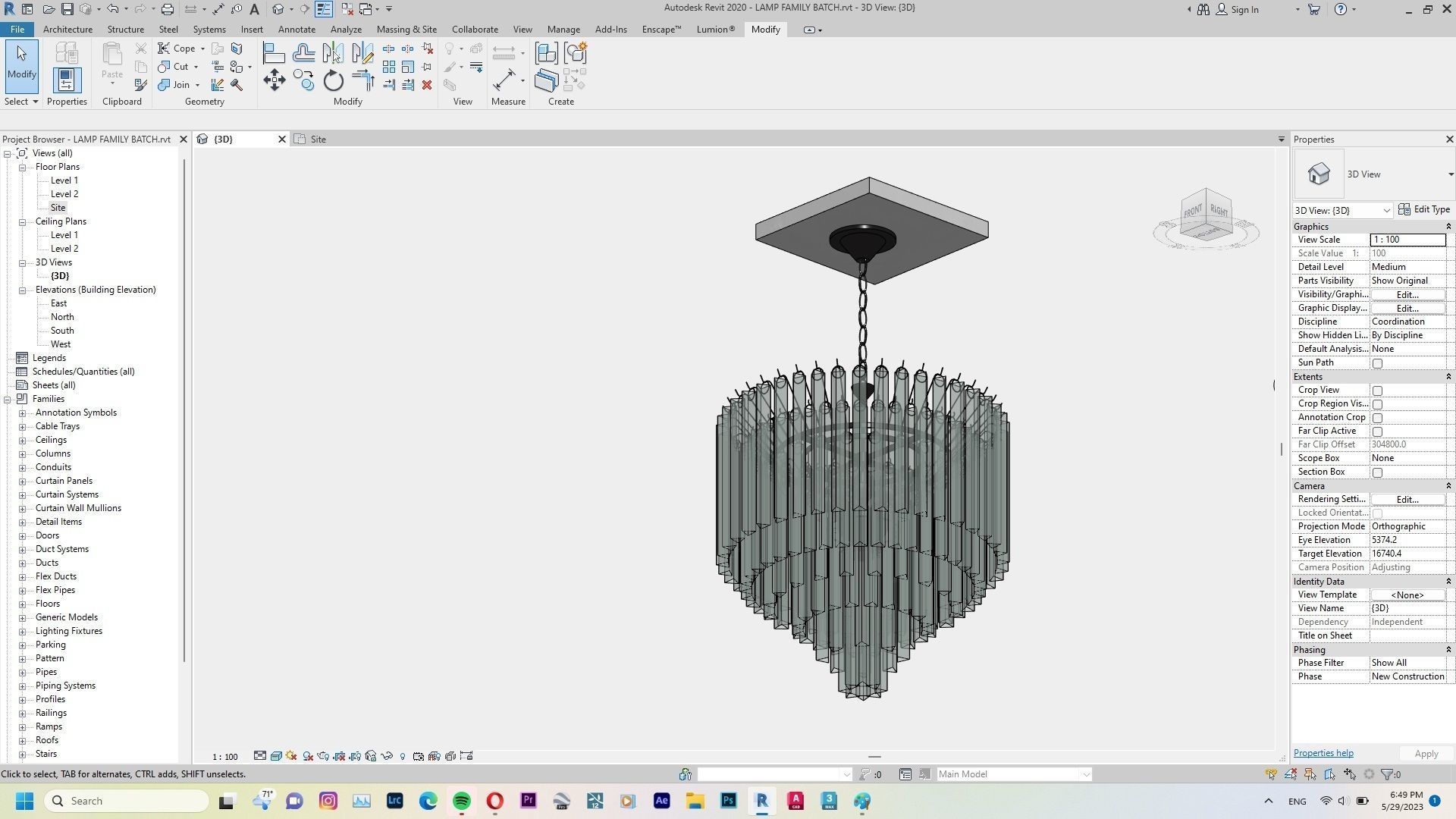 Lamp - Case - Hanging - Chandelier - Revit Family Interior 3D model_21