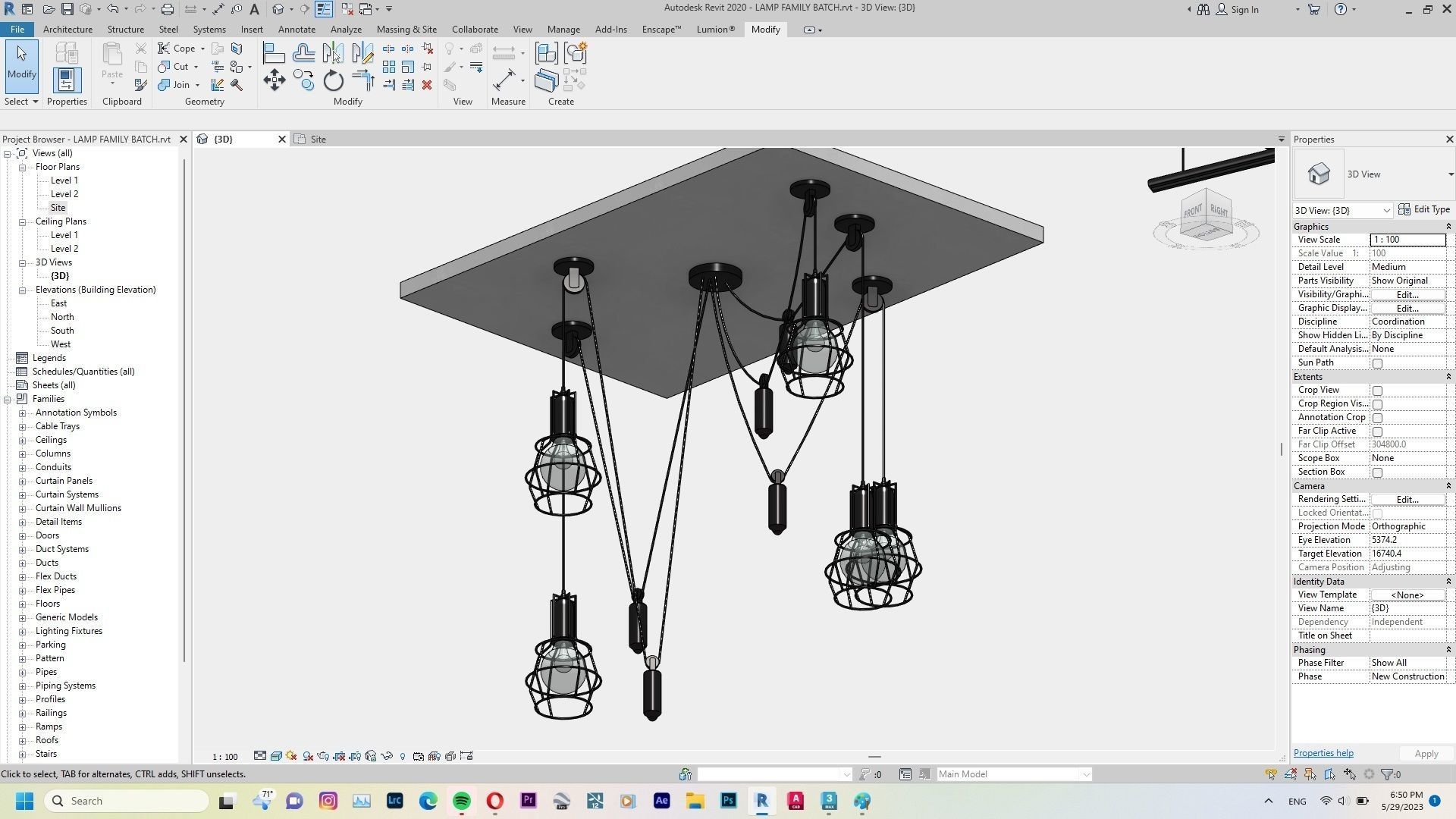 Lamp - Case - Hanging - Chandelier - Revit Family Interior 3D model_23
