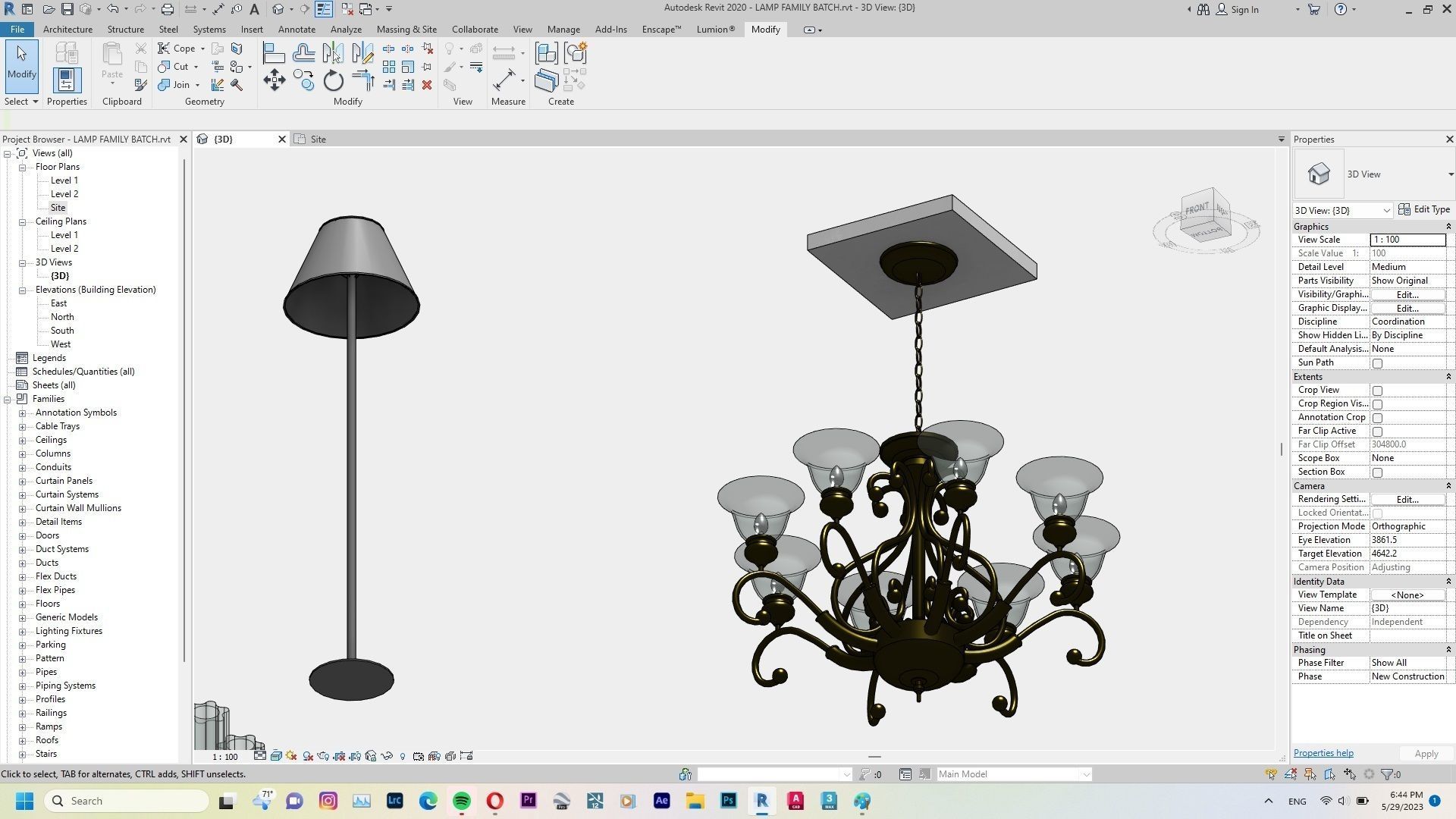 Lamp - Case - Hanging - Chandelier - Revit Family Interior 3D model_10