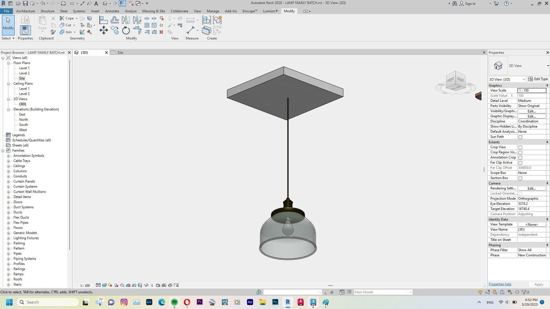 Lamp - Case - Hanging - Chandelier - Revit Family Interior 3D model_29