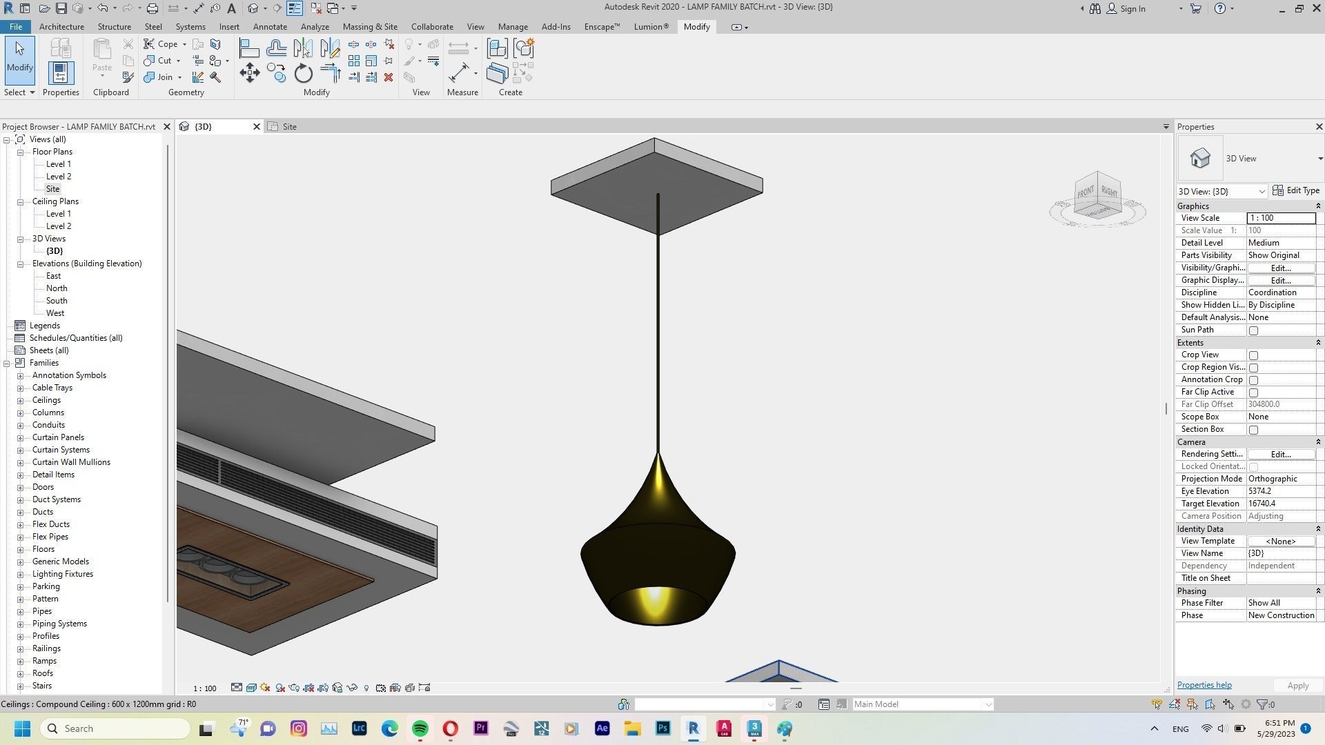 Lamp - Case - Hanging - Chandelier - Revit Family Interior 3D model_28