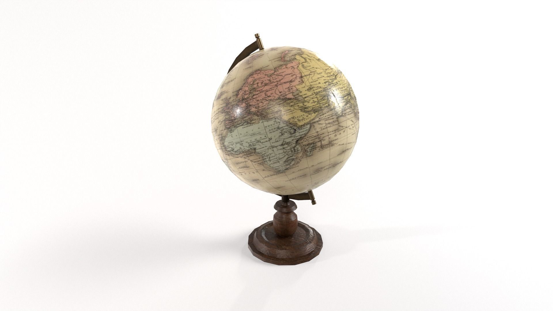 1930 Globe Low-poly 3D model_3