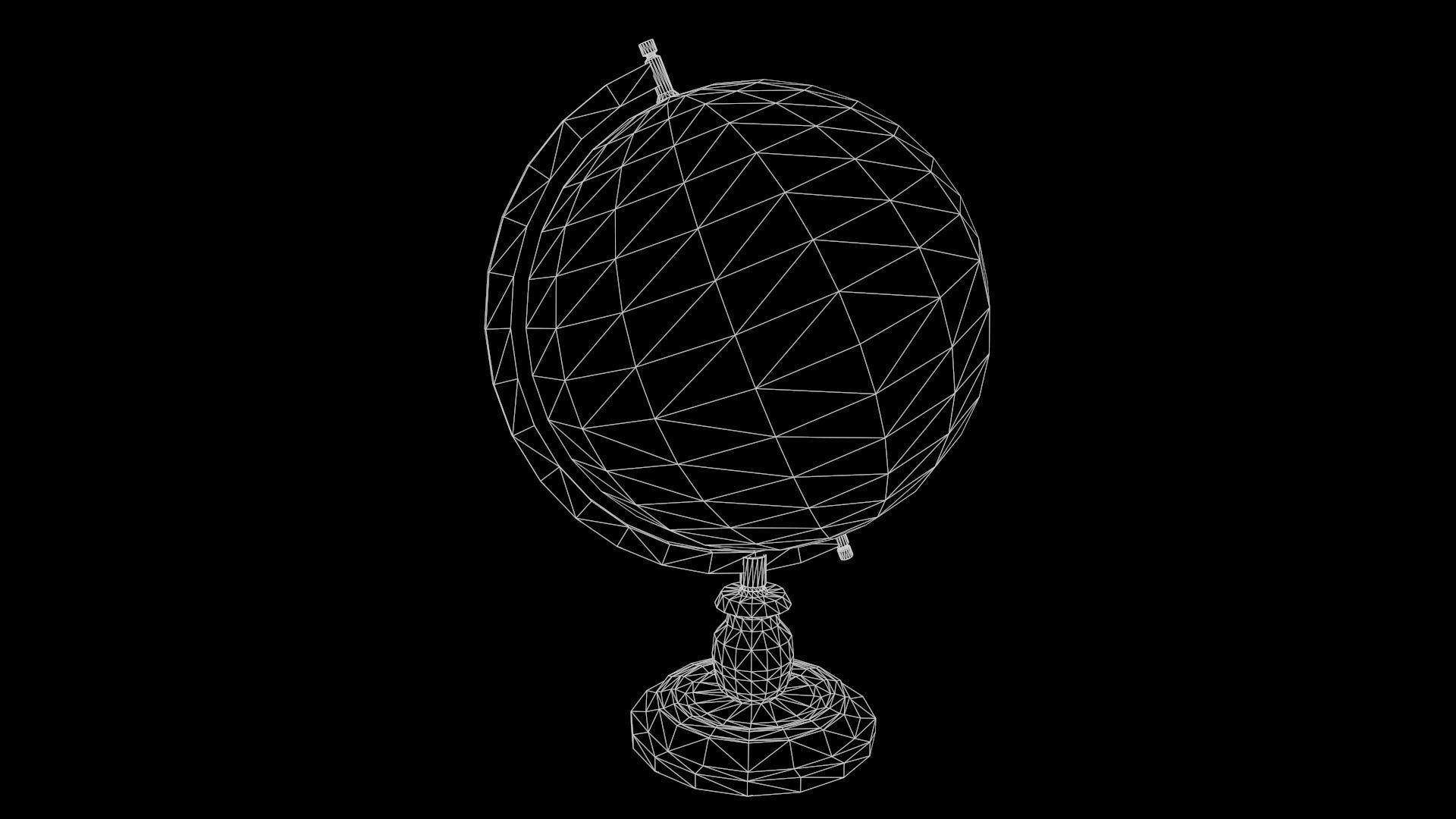 1930 Globe Low-poly 3D model_10