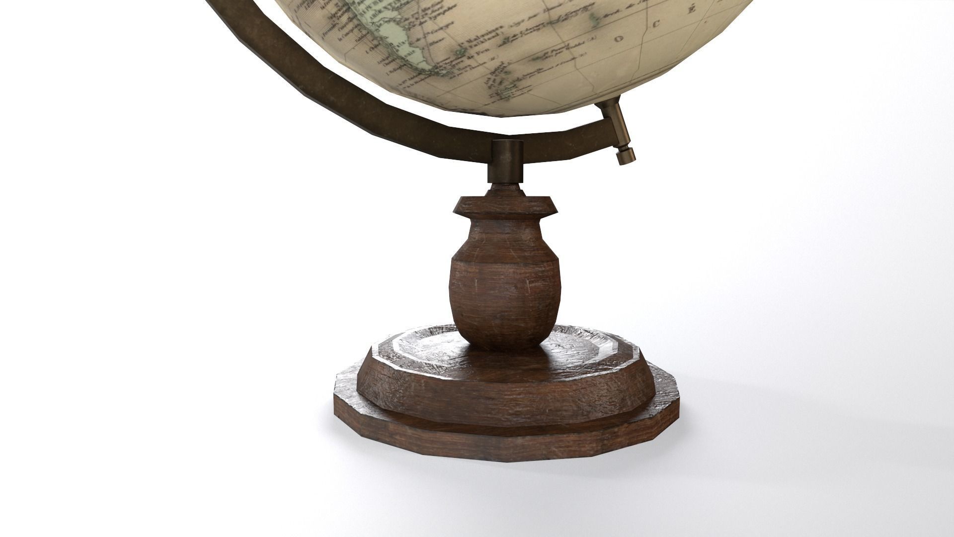 1930 Globe Low-poly 3D model_6