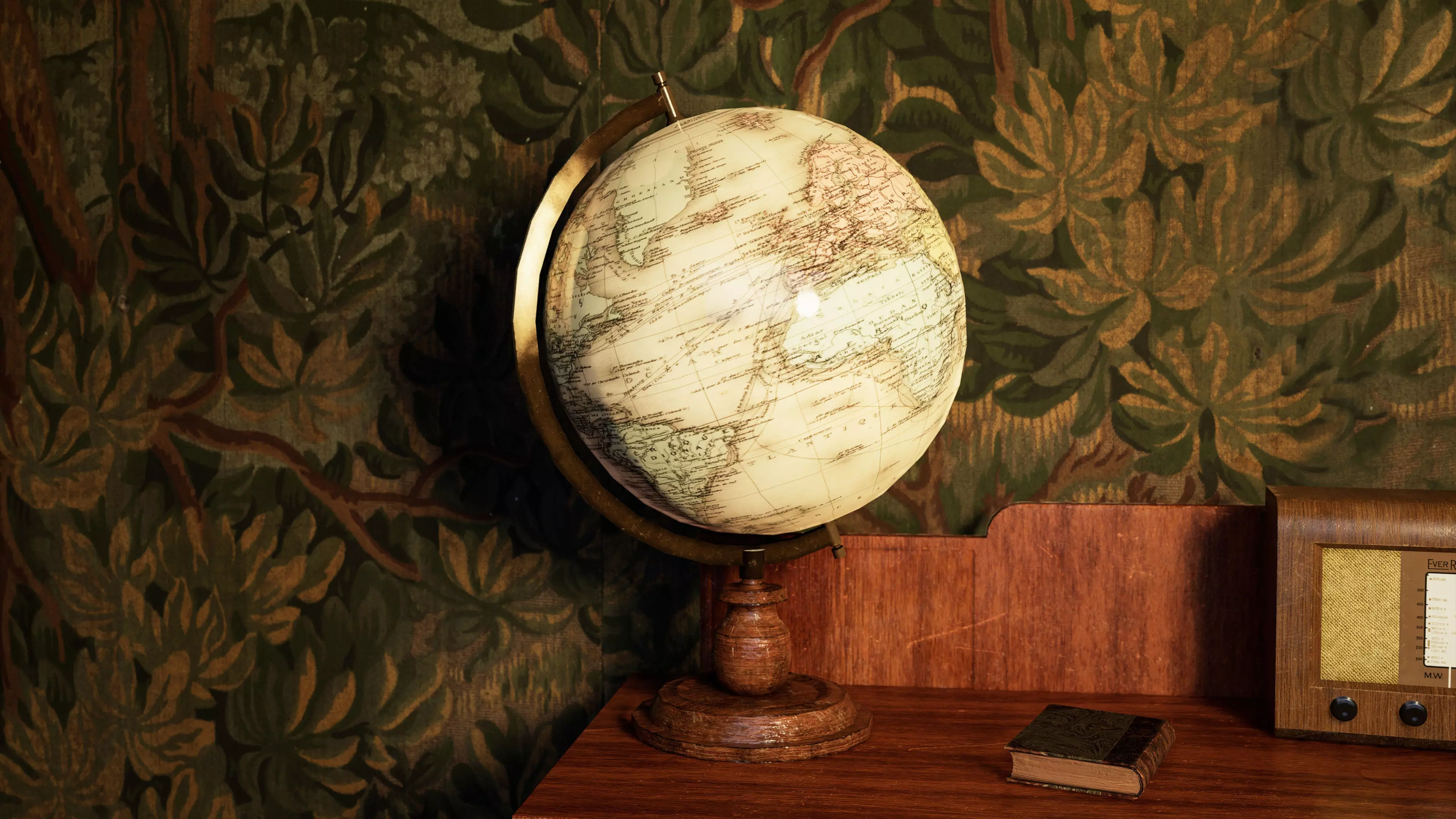 1930 Globe Low-poly 3D model_0