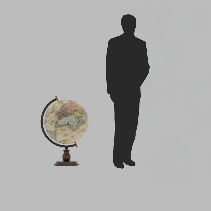 1930 Globe Low-poly 3D model_9