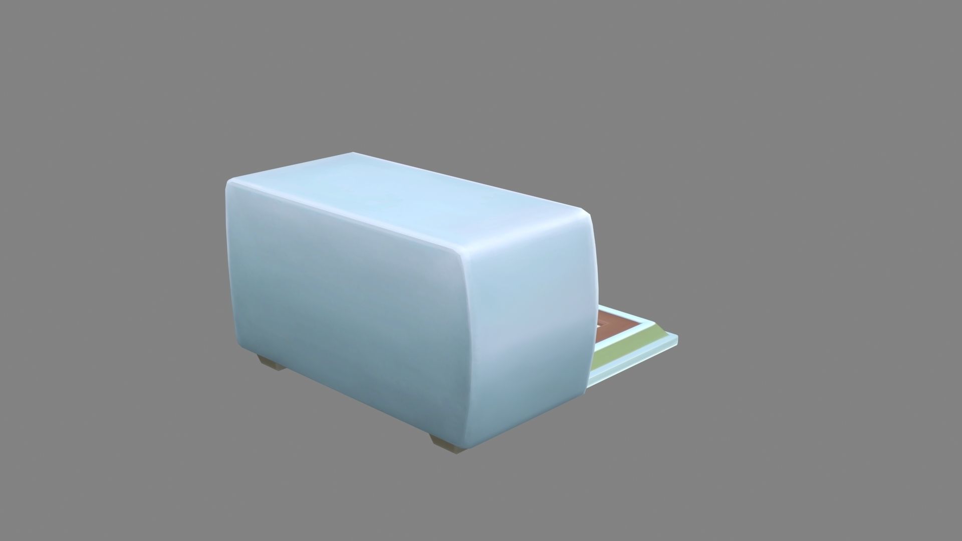 Cartoon electric oven - Food baking appliance Low-poly 3D model_2