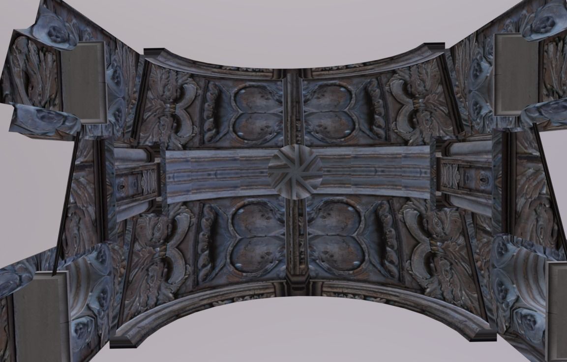 Stairs Museum Corridor Low-poly 3D model_4