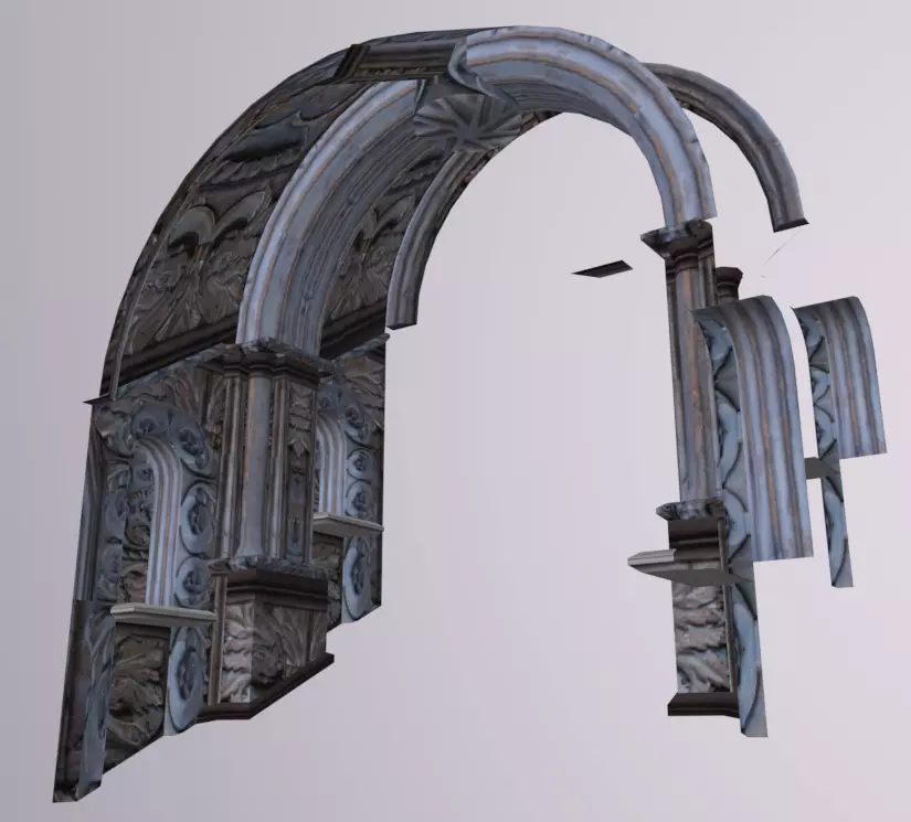 Stairs Museum Corridor Low-poly 3D model_0