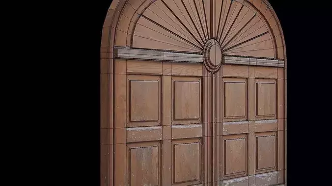 Big Old Door Low-poly 3D model 7