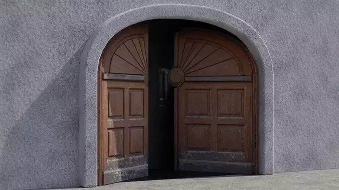 Big Old Door Low-poly 3D model 4