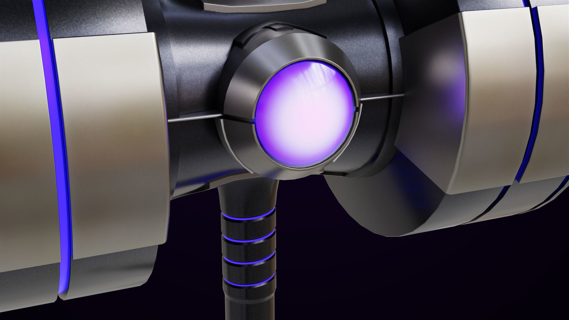 Sci-Fi Hammer 10 All PBR Unity UE Textures Included Low-poly 3D model_9