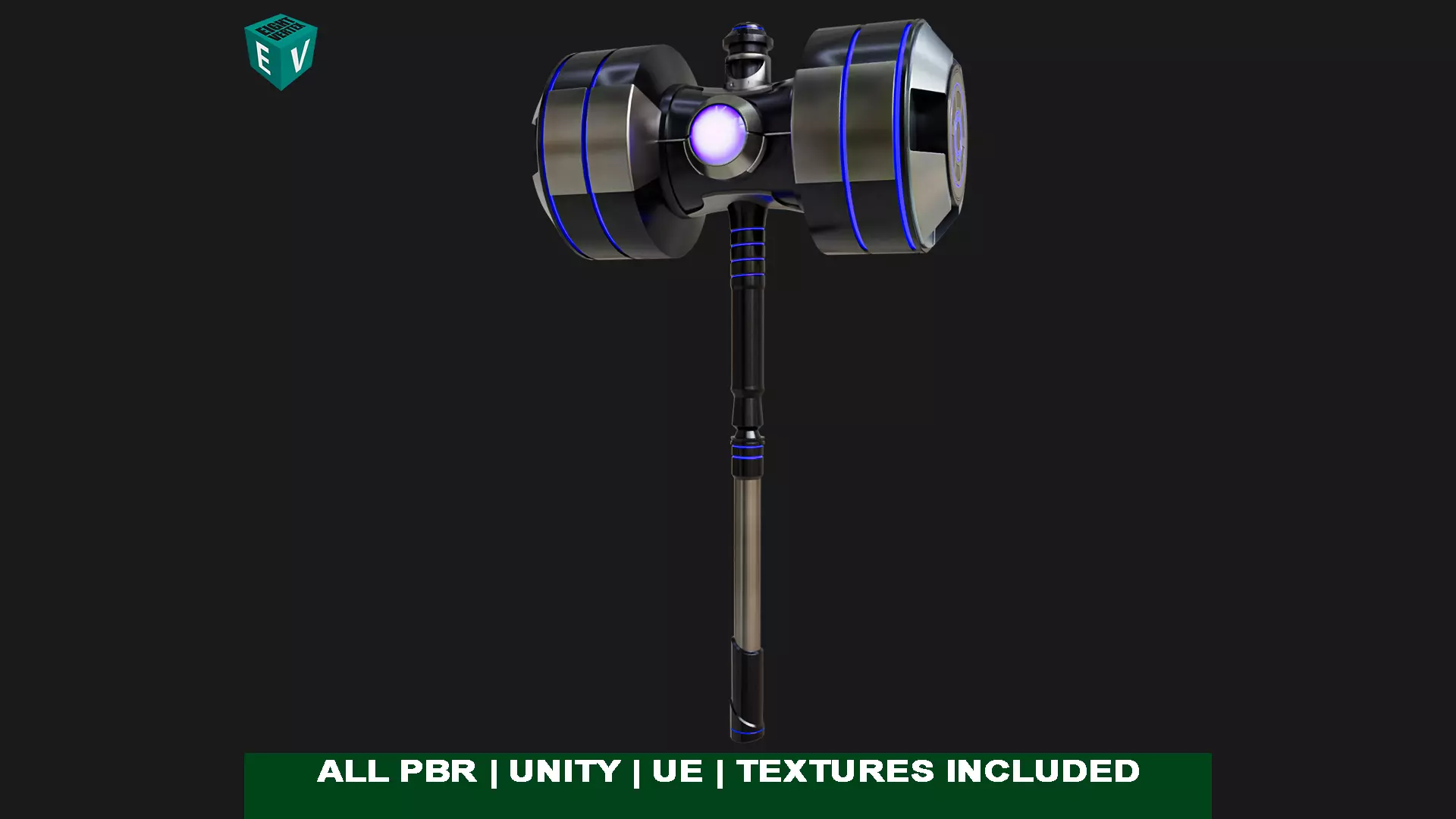 Sci-Fi Hammer 10 All PBR Unity UE Textures Included Low-poly 3D model_0