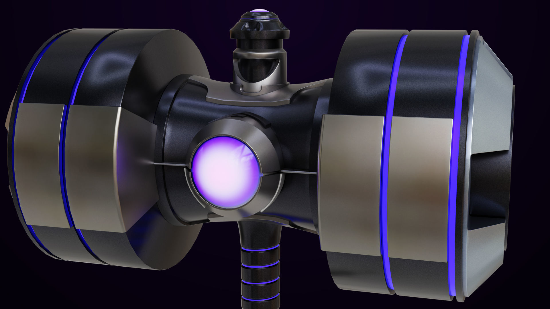 Sci-Fi Hammer 10 All PBR Unity UE Textures Included Low-poly 3D model_16