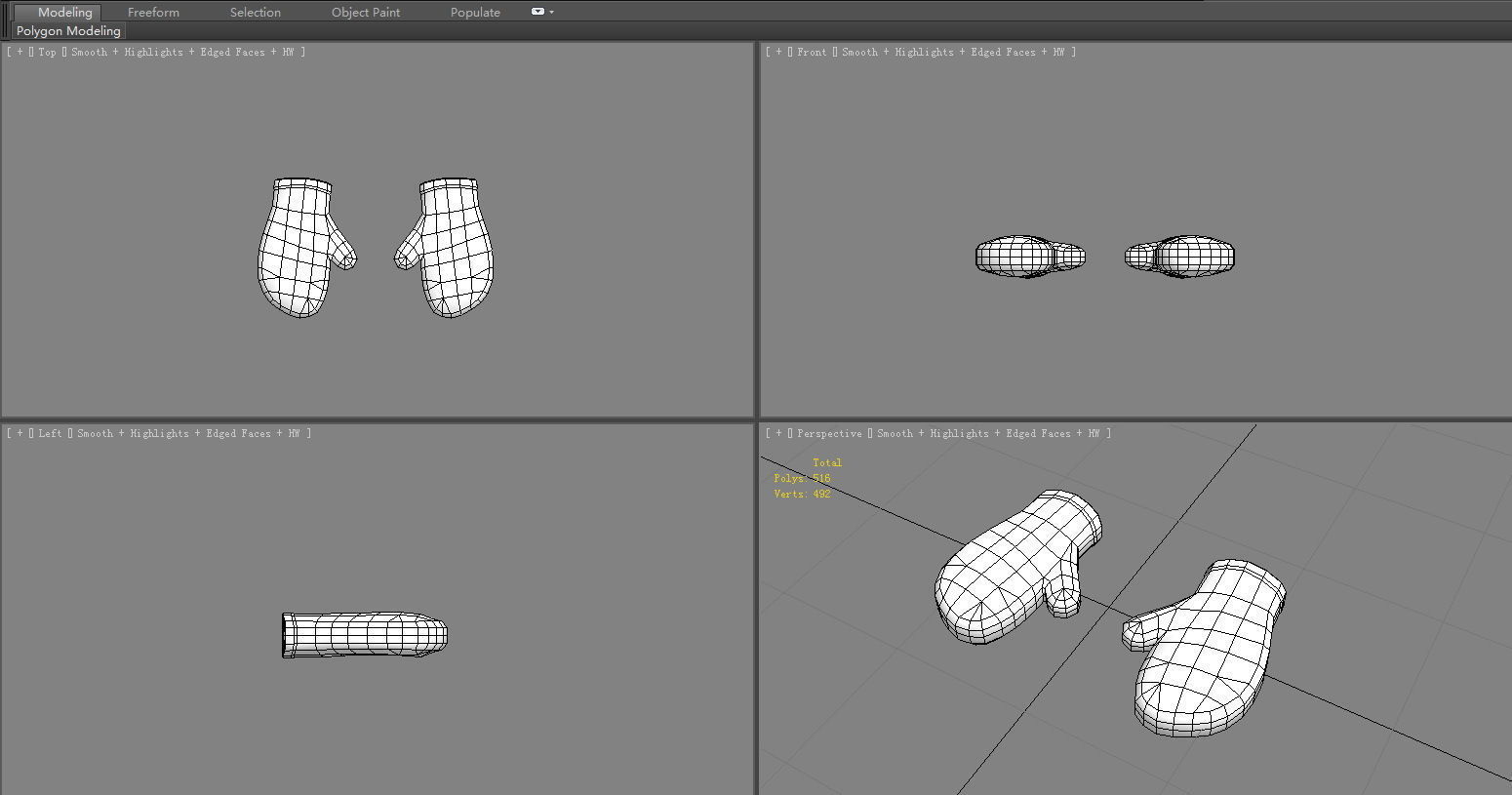 Cartoon heat insulation gloves Low-poly 3D model_5