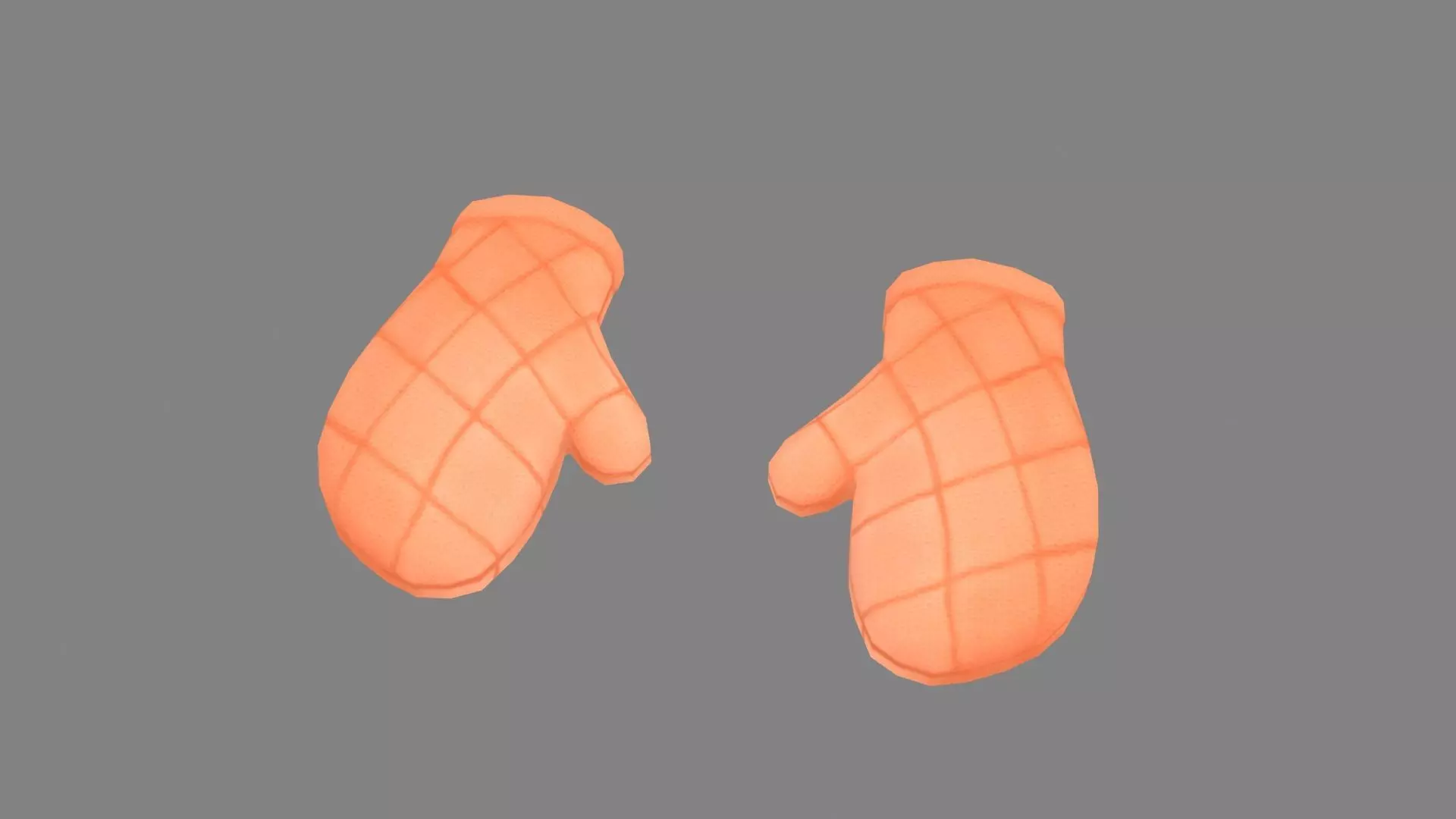 Cartoon heat insulation gloves Low-poly 3D model_0