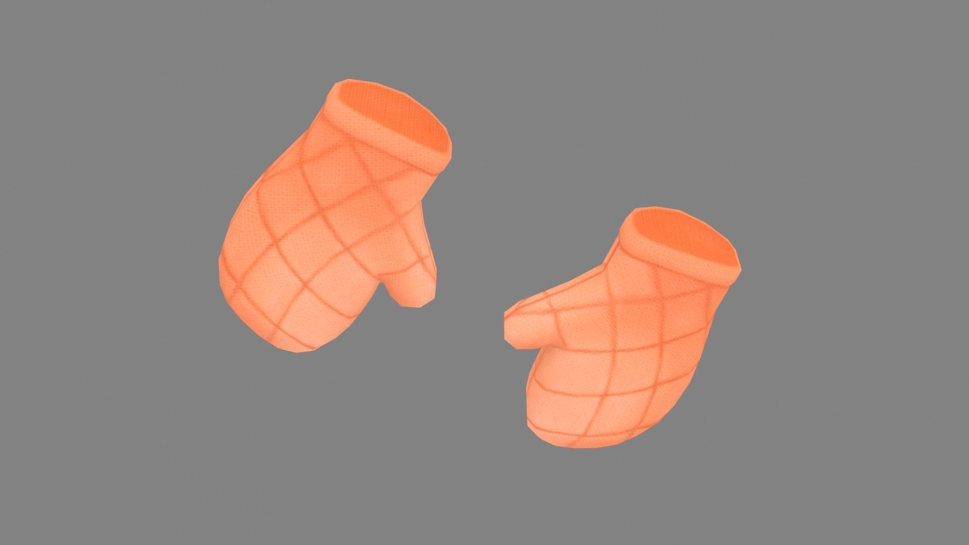 Cartoon heat insulation gloves Low-poly 3D model_2