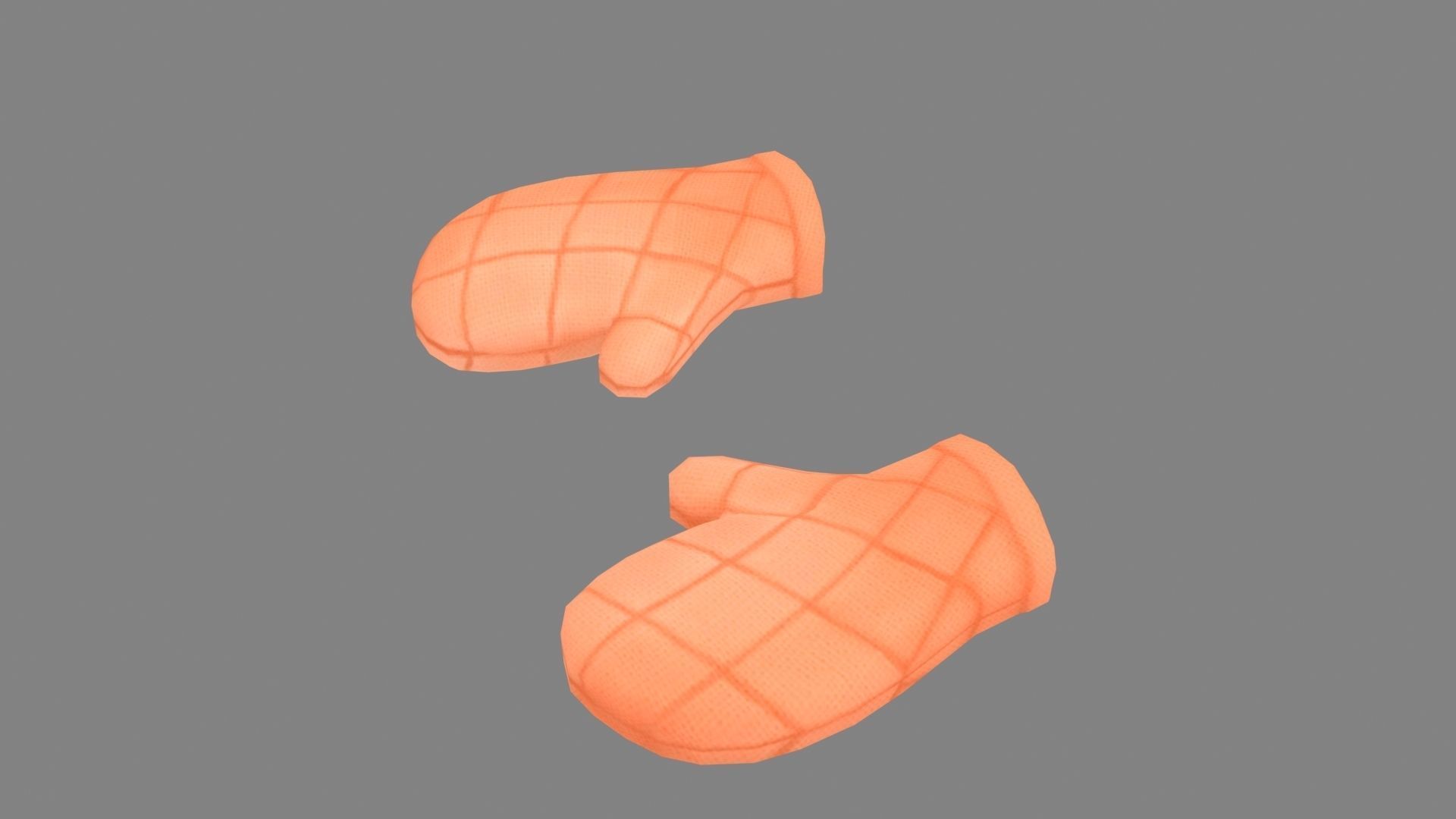 Cartoon heat insulation gloves Low-poly 3D model_1