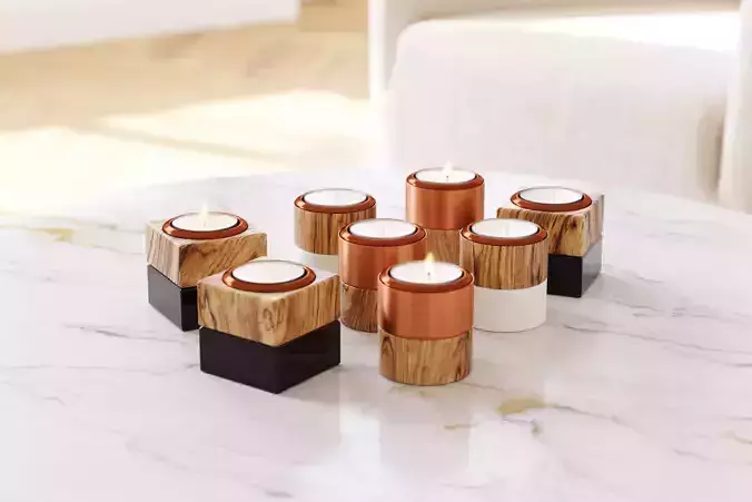 Set of modern candle holders
