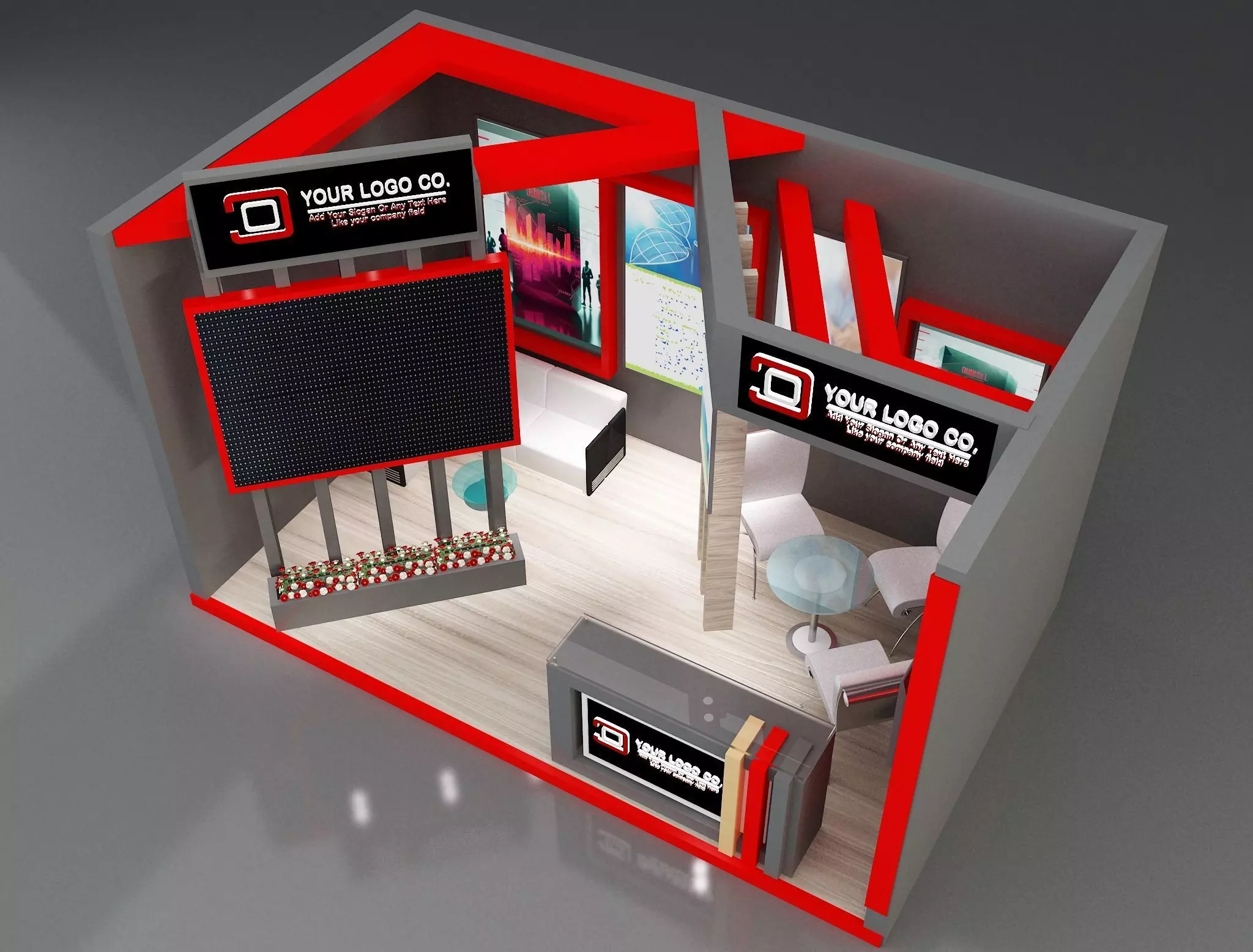 Booth Exhibition Stand a171 3D model_0