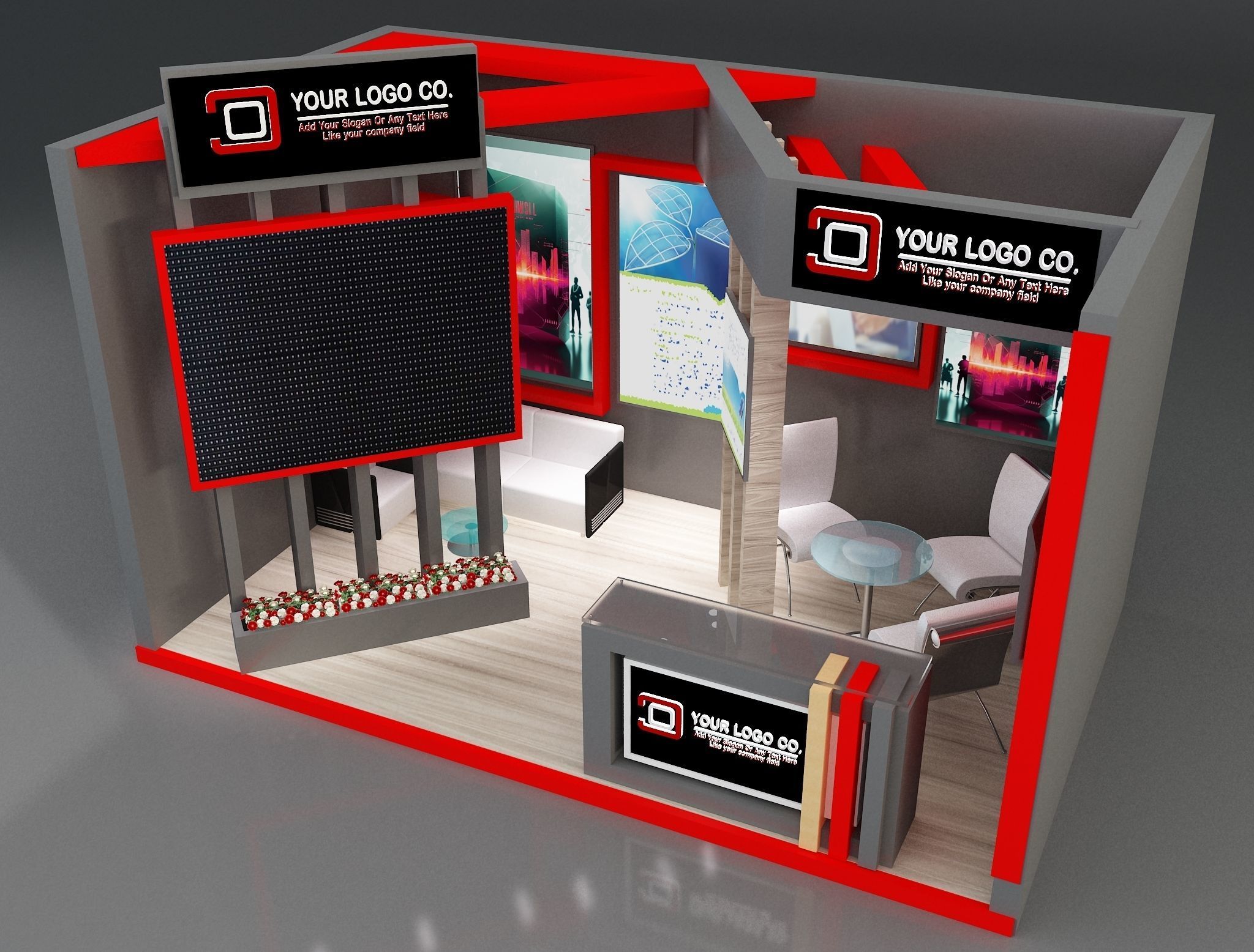 Booth Exhibition Stand a171 3D model_2