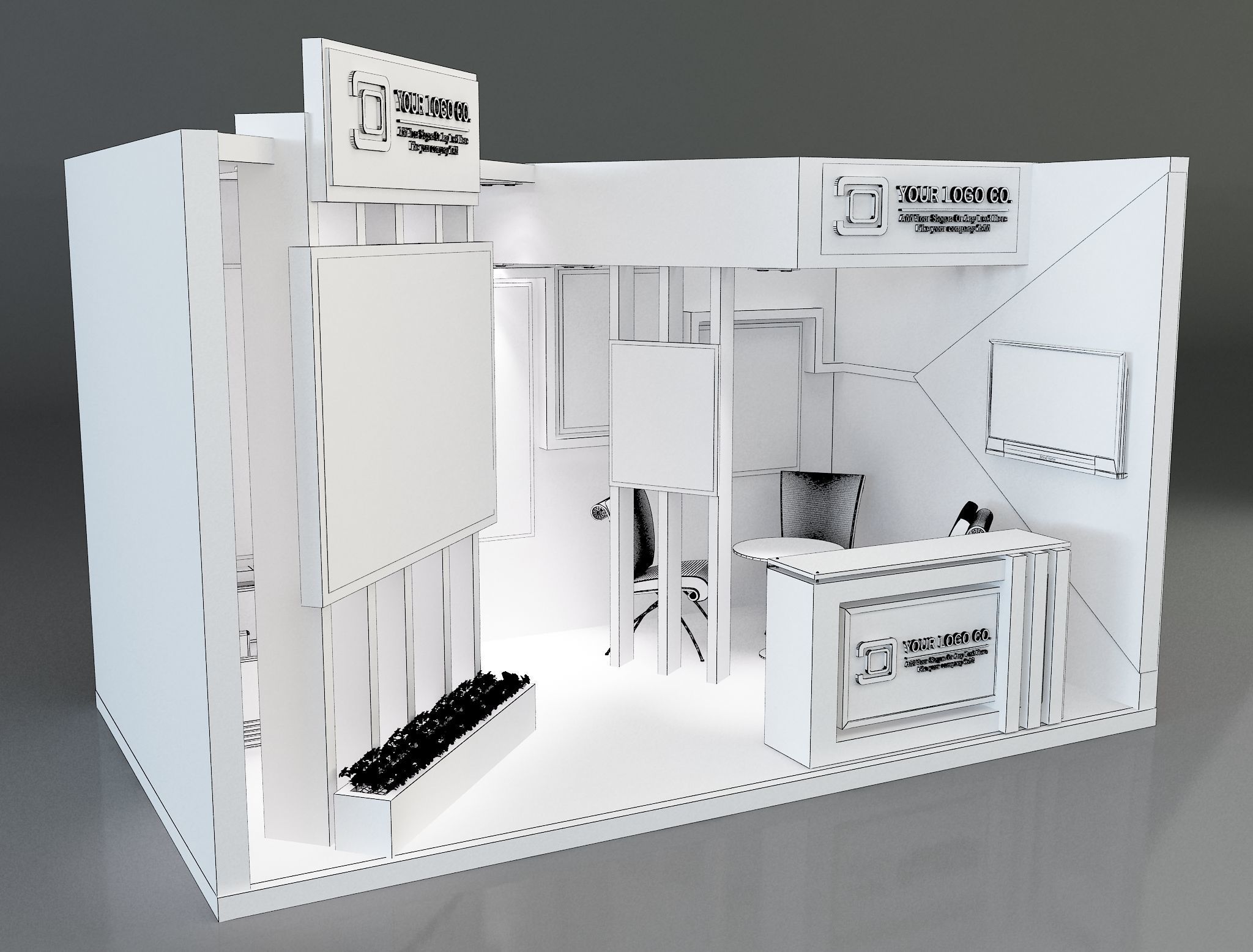 Booth Exhibition Stand a171 3D model_11