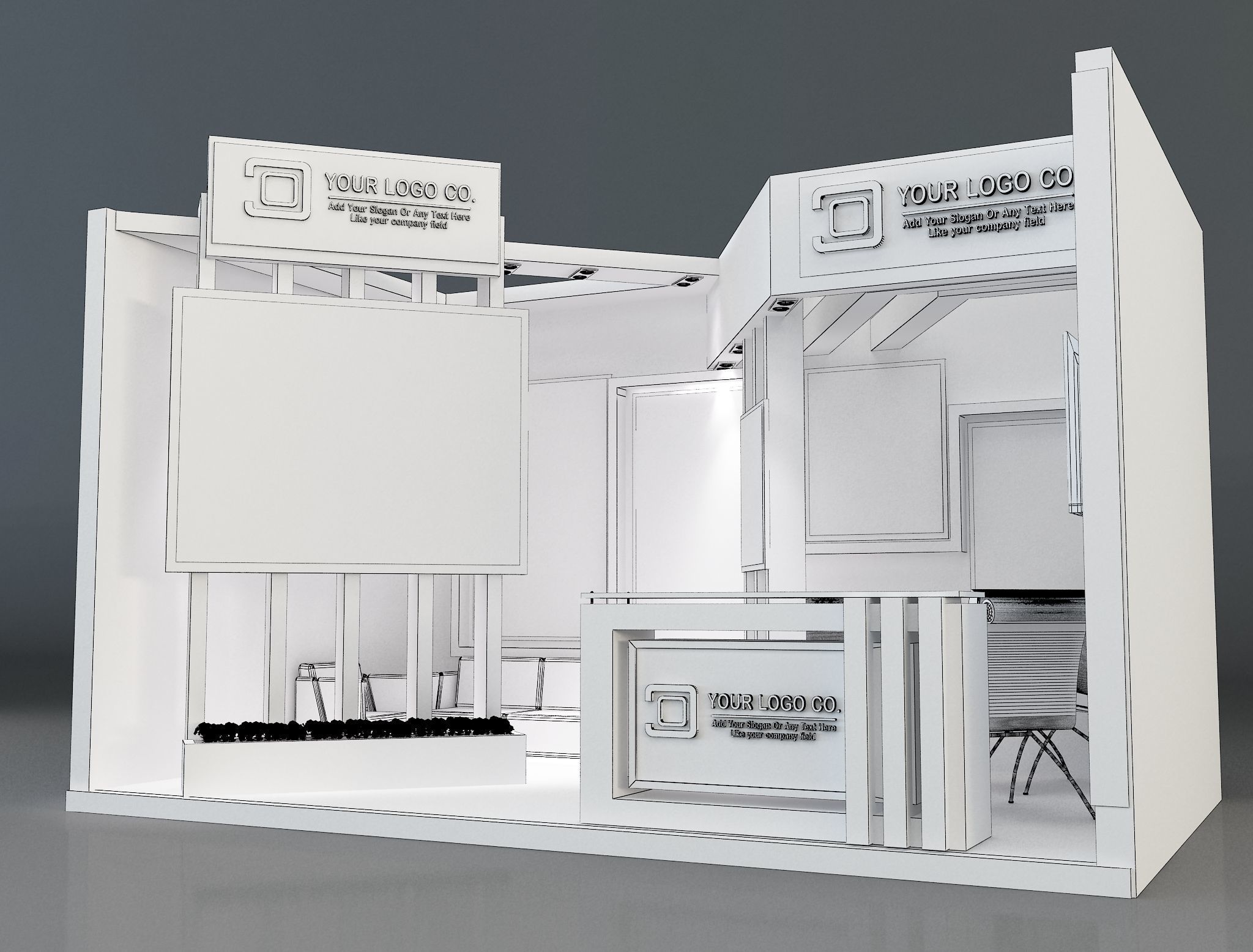 Booth Exhibition Stand a171 3D model_10