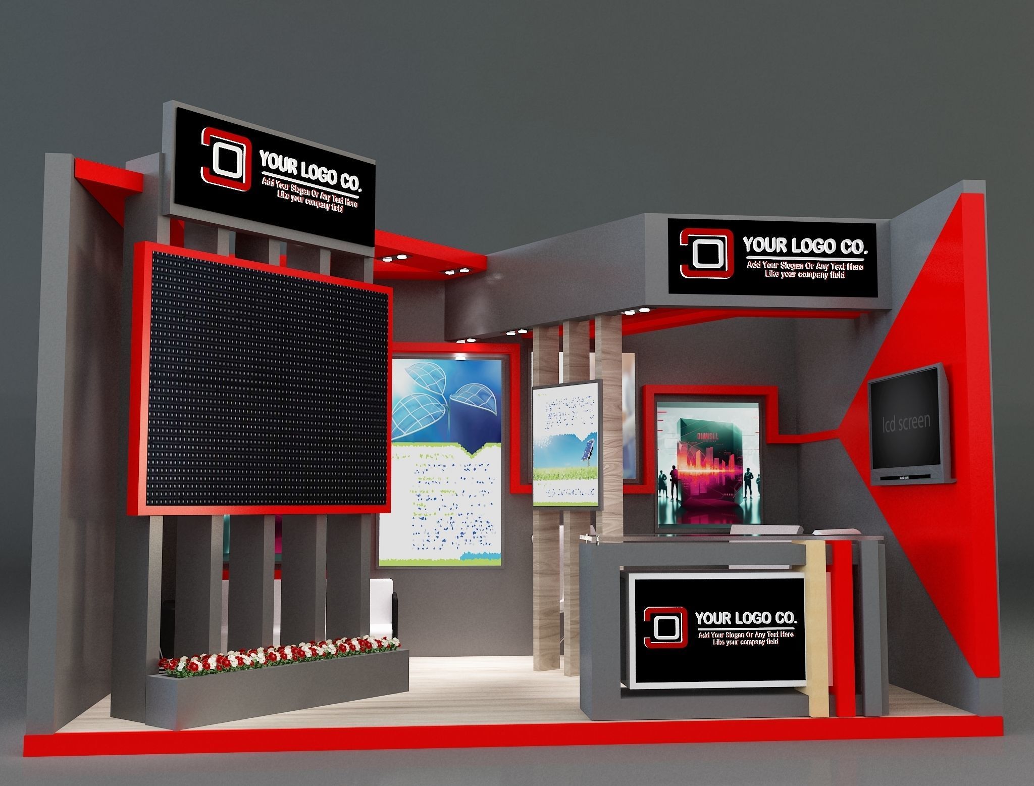 Booth Exhibition Stand a171 3D model_1