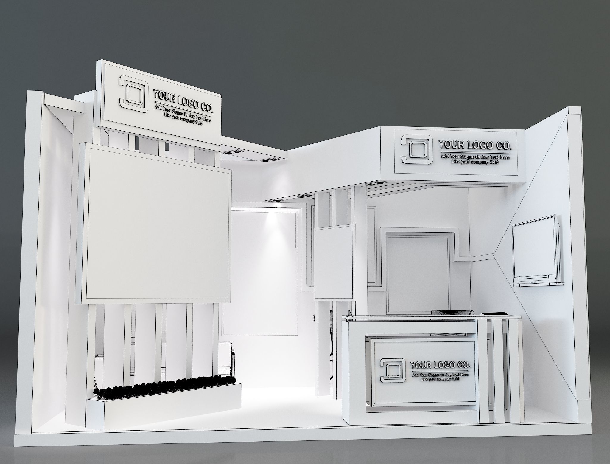 Booth Exhibition Stand a171 3D model_7
