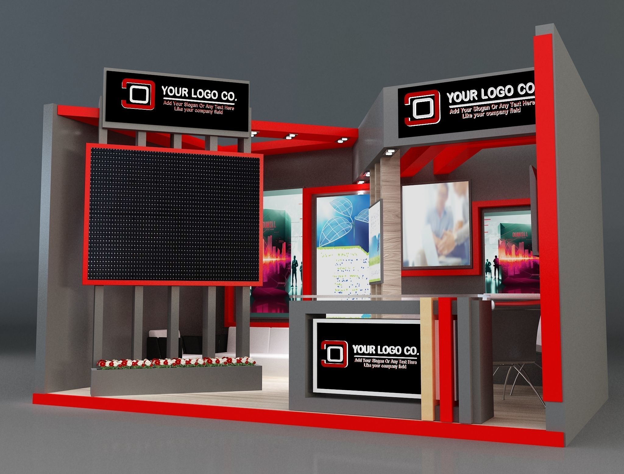 Booth Exhibition Stand a171 3D model_4