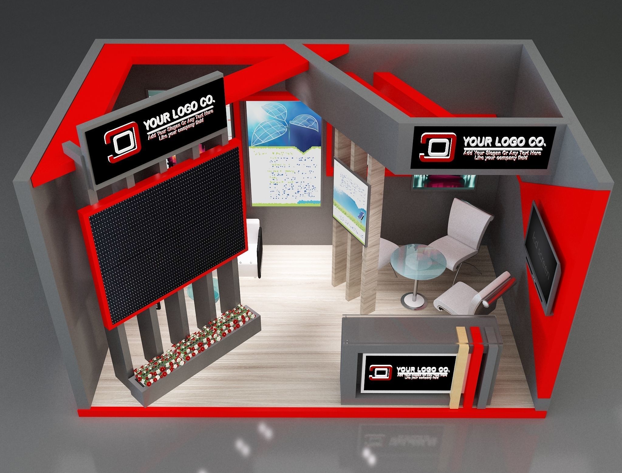 Booth Exhibition Stand a171 3D model_3