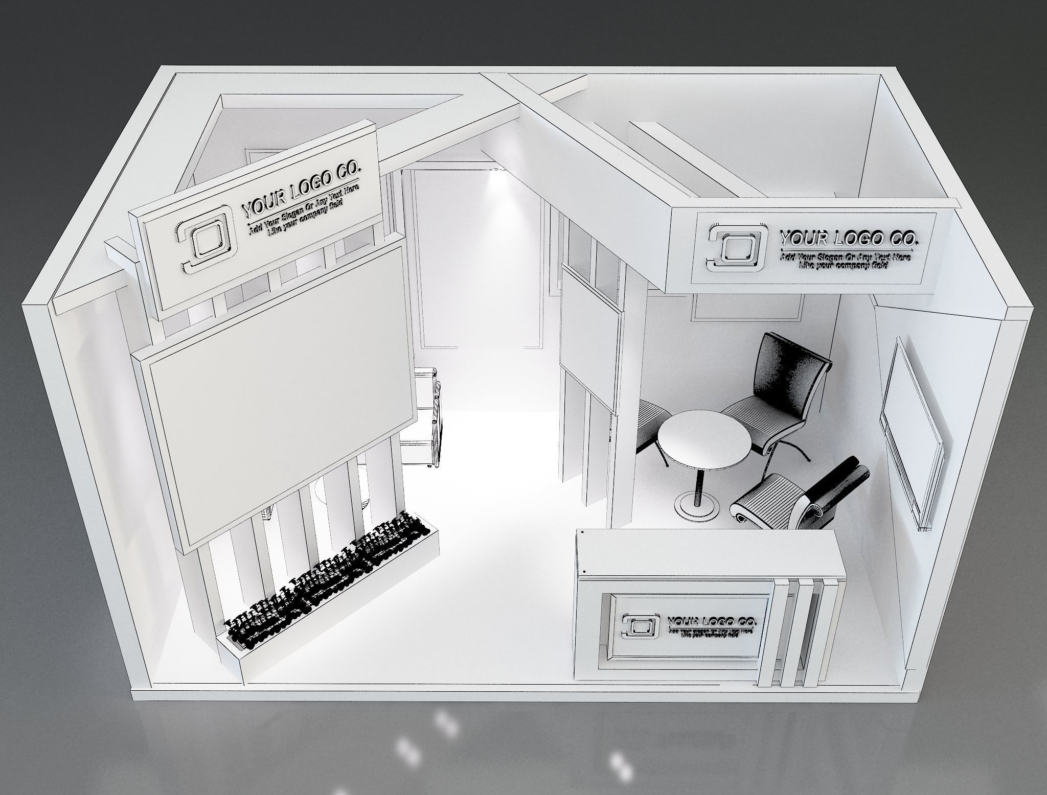 Booth Exhibition Stand a171 3D model_9