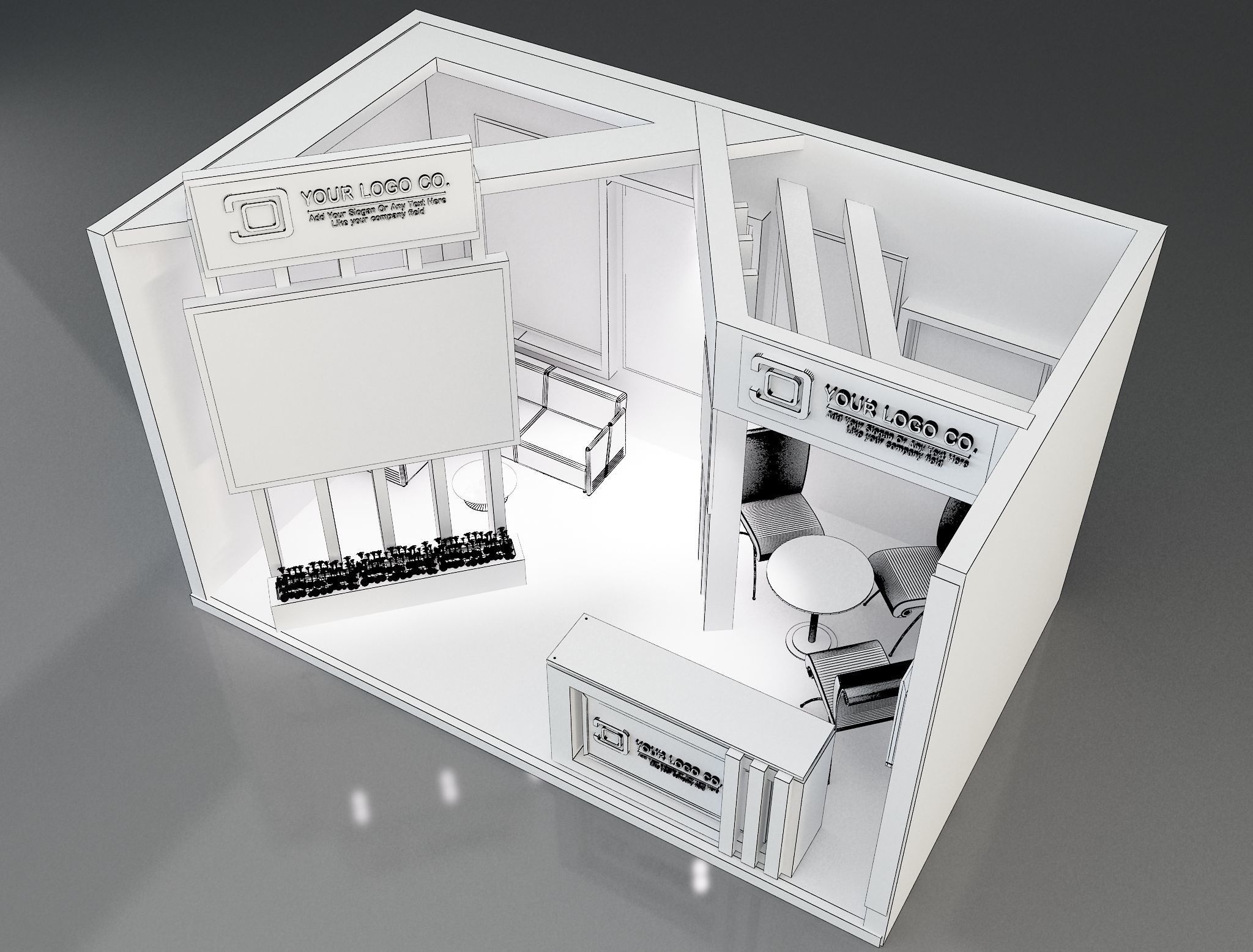 Booth Exhibition Stand a171 3D model_6