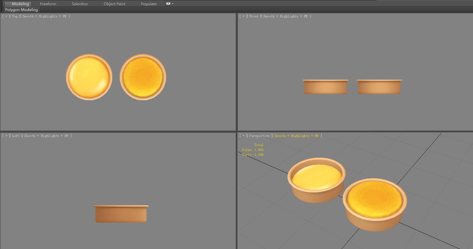 Fermented flour - baking bread - making cakes Low-poly 3D model_3