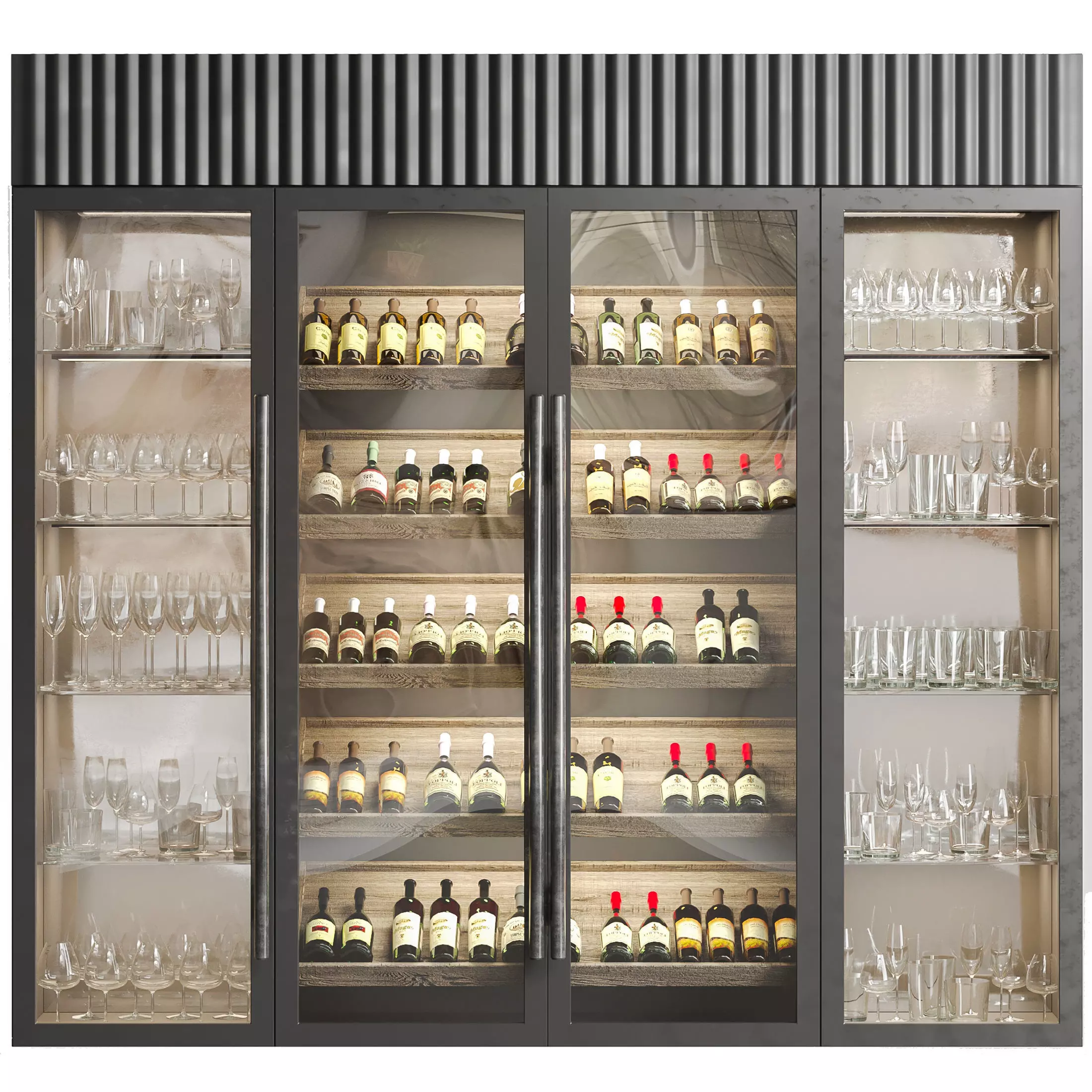Wardrobe with alcohol and wine 3D model_0