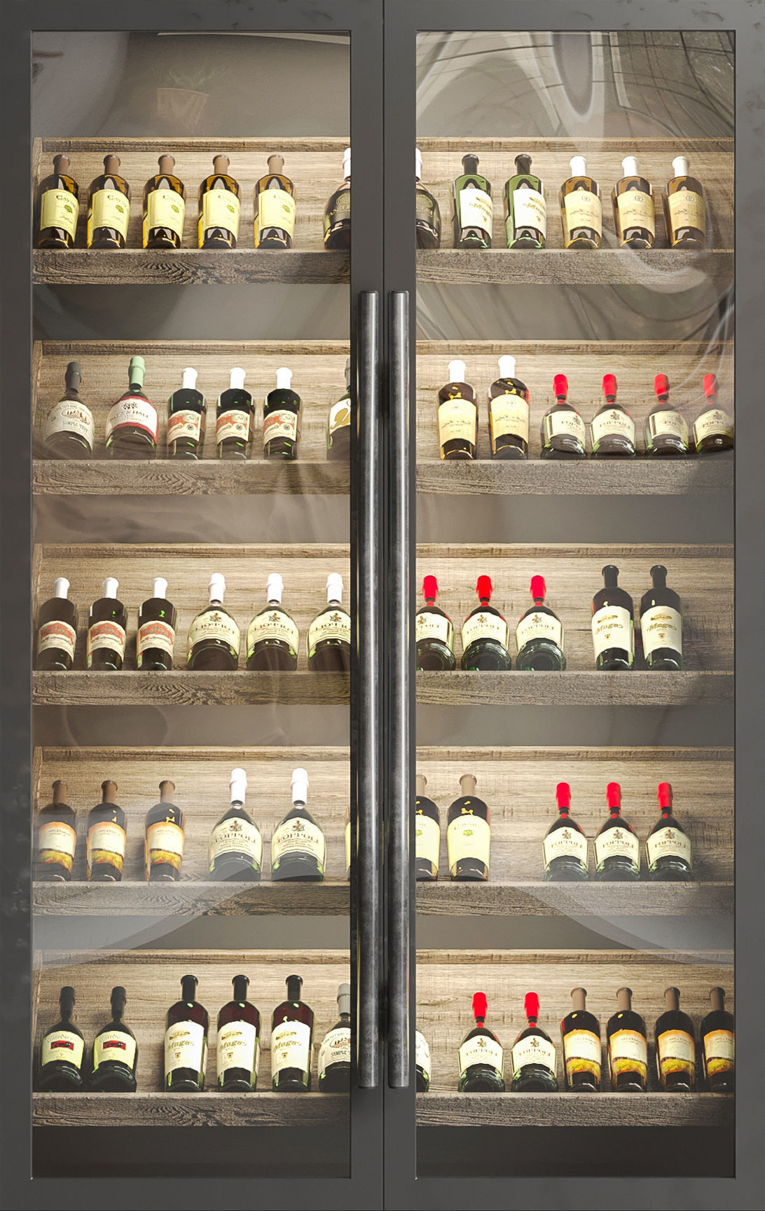 Wardrobe with alcohol and wine 3D model_2
