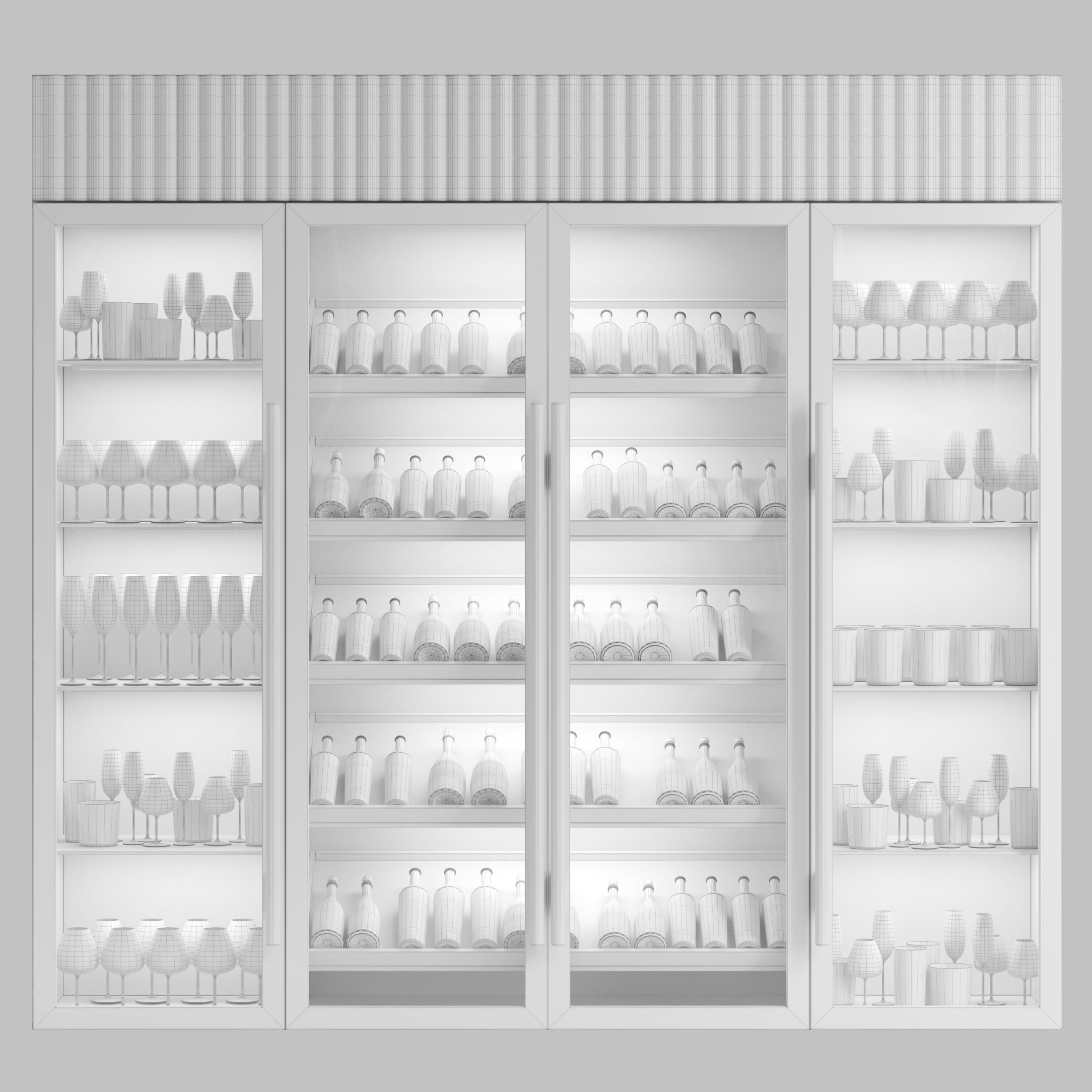 Wardrobe with alcohol and wine 3D model_1