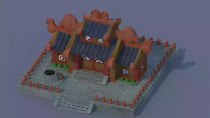 Cartoon Oriental architecture