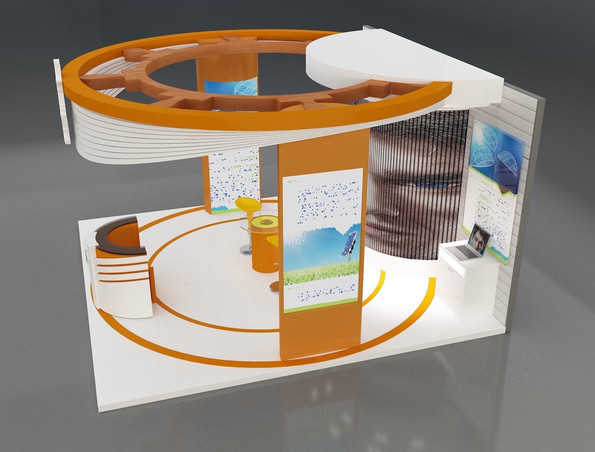 Booth Exhibition Stand a169 3D model_3