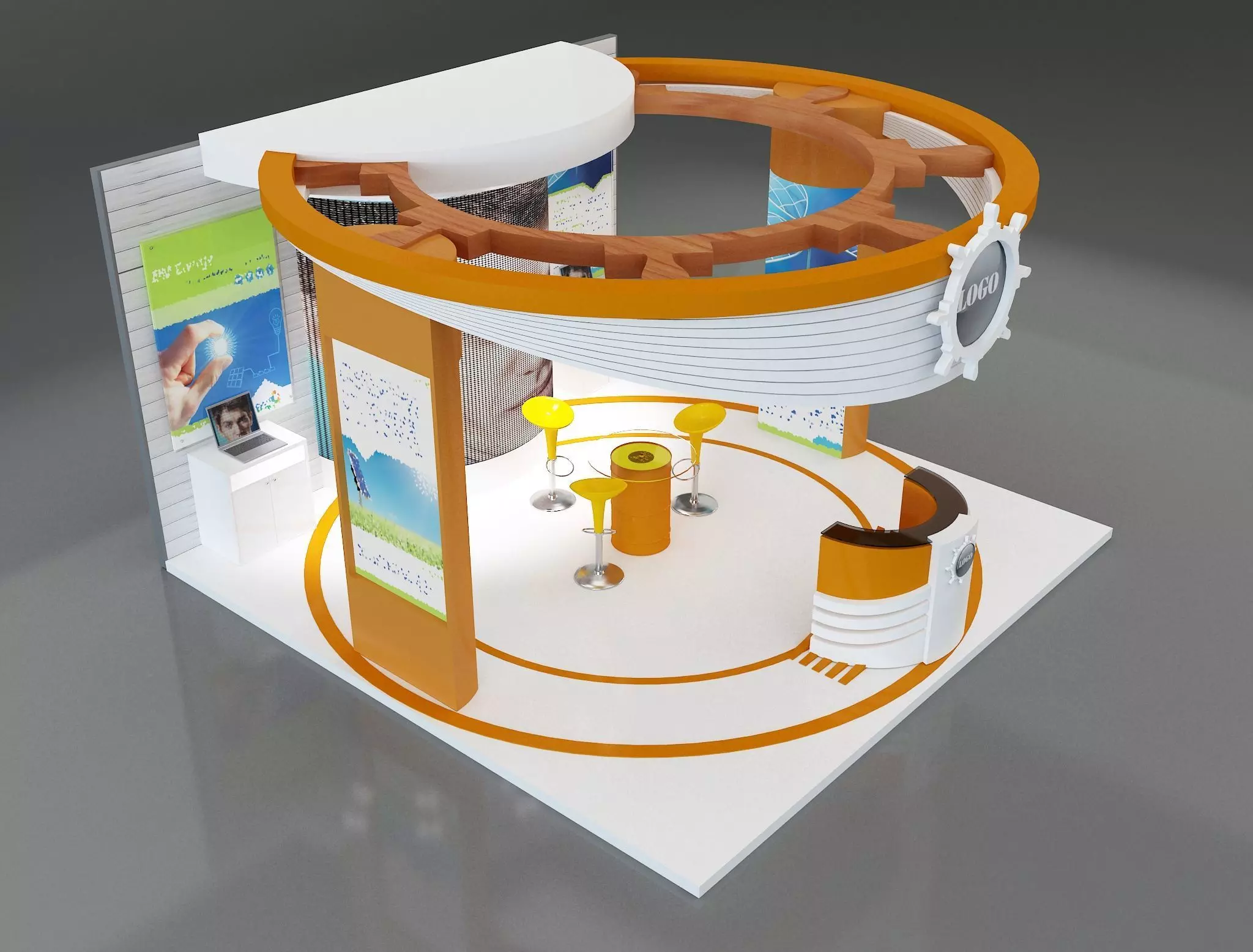 Booth Exhibition Stand a169 3D model_0