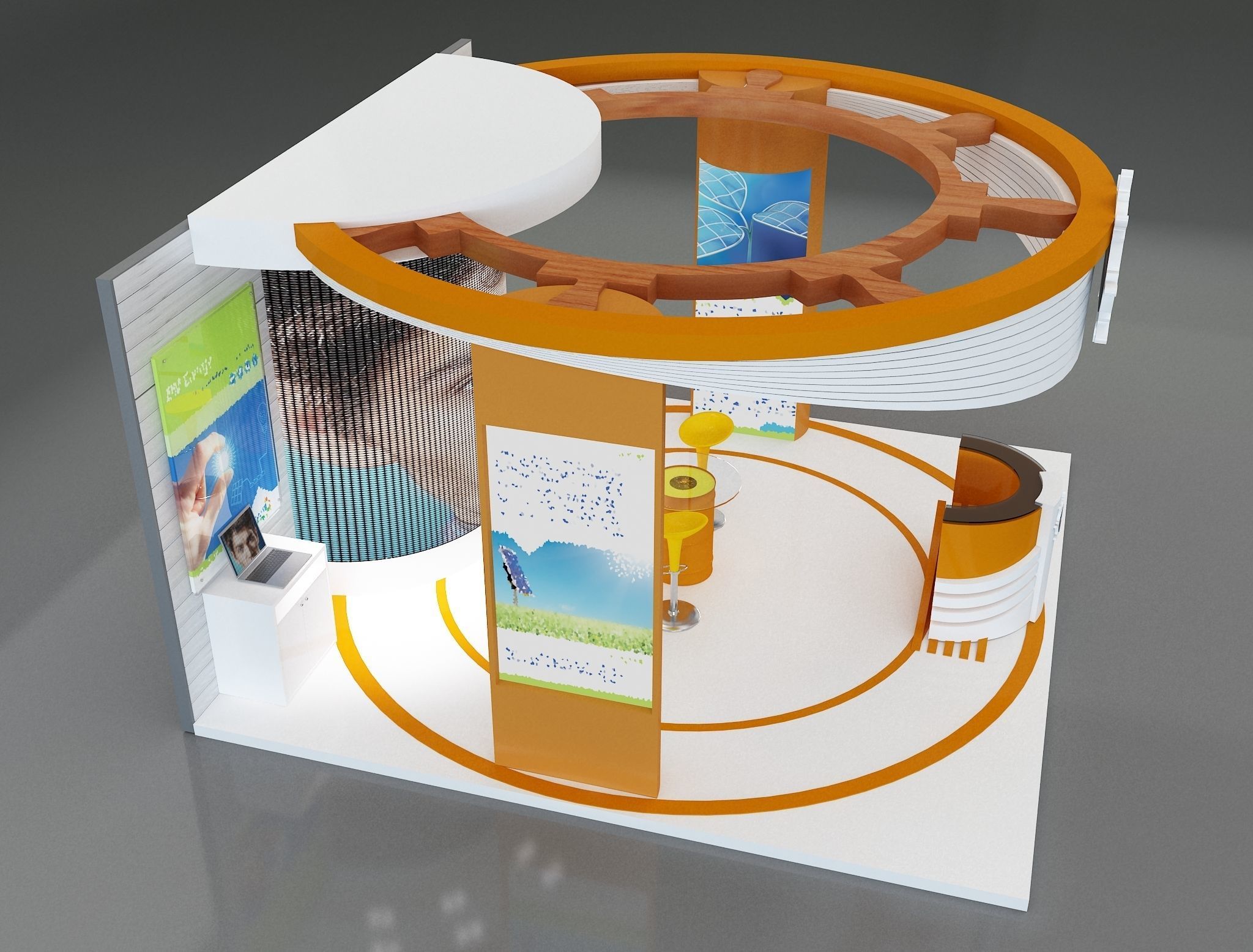 Booth Exhibition Stand a169 3D model_5